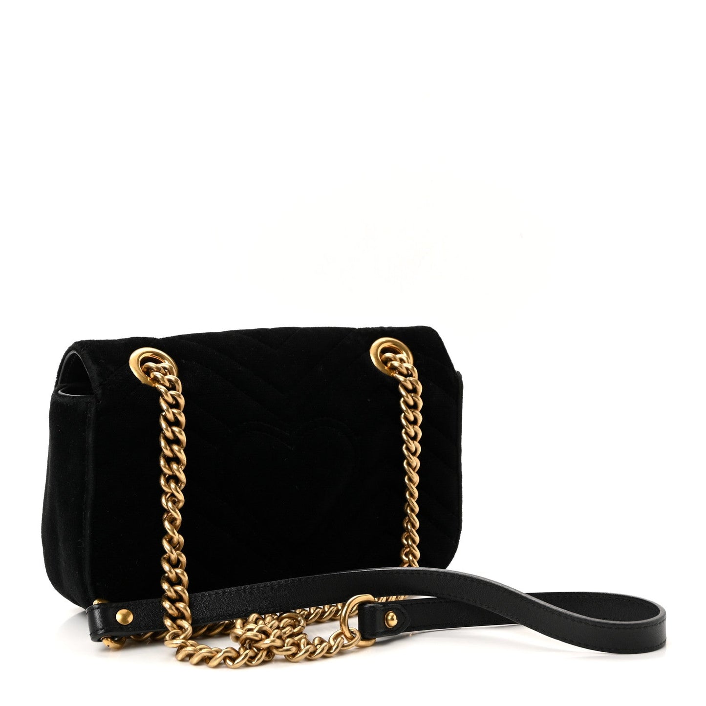Velvet Matelasse Mini GG Marmont Shoulder Bag Black