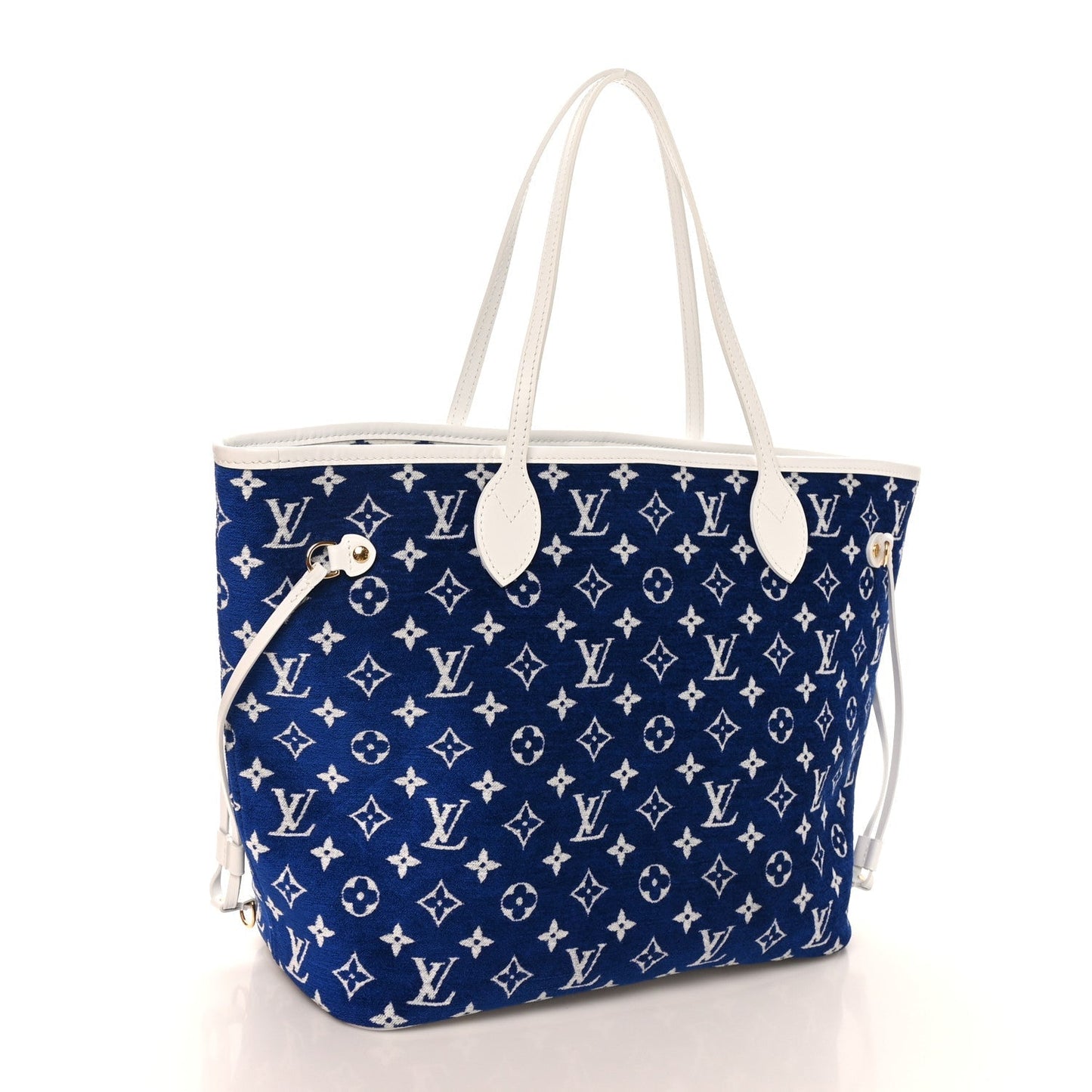 Jacquard Velvet Monogram LV Match Neverfull MM Bleu