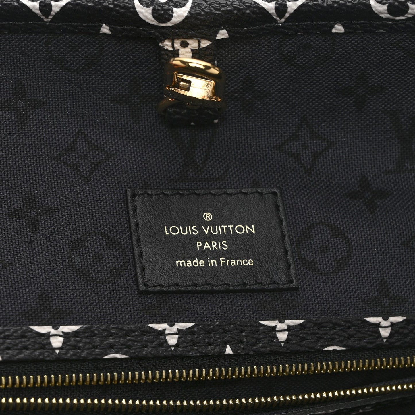 Monogram Giant Crafty Neverfull MM Creme Rouge Black