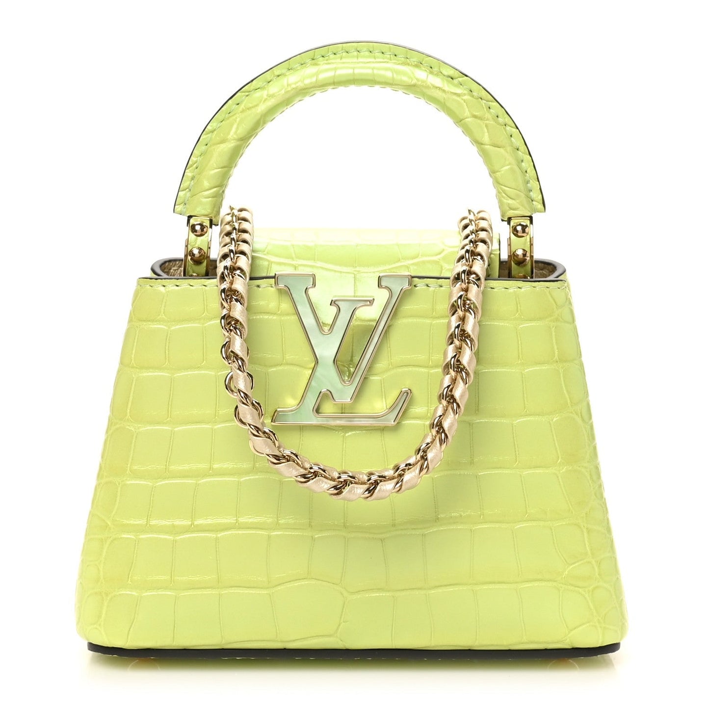 Iridescent Alligator Nano Capucines Lime