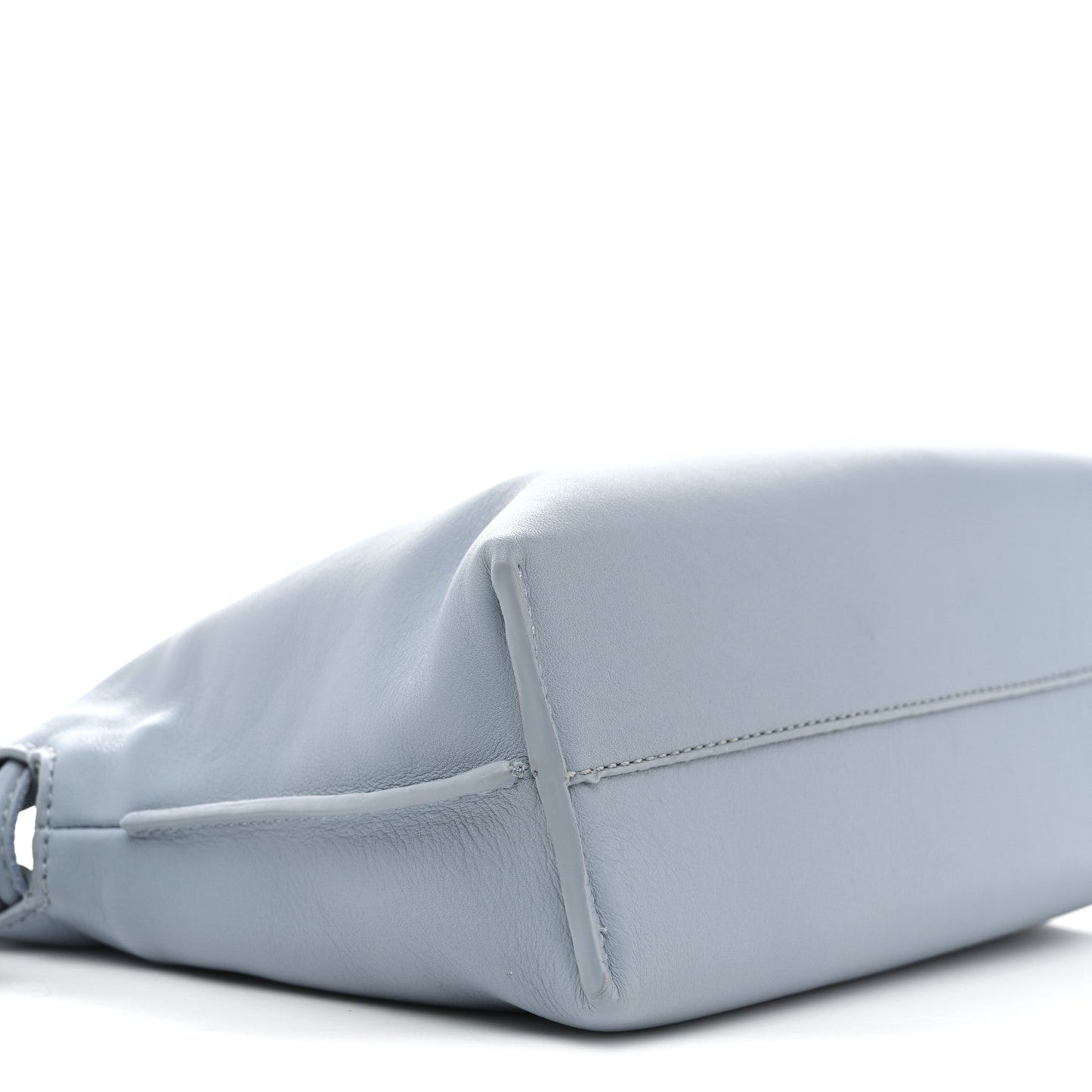 Calfskin Mini Flamenco Knot Clutch Dusty Blue