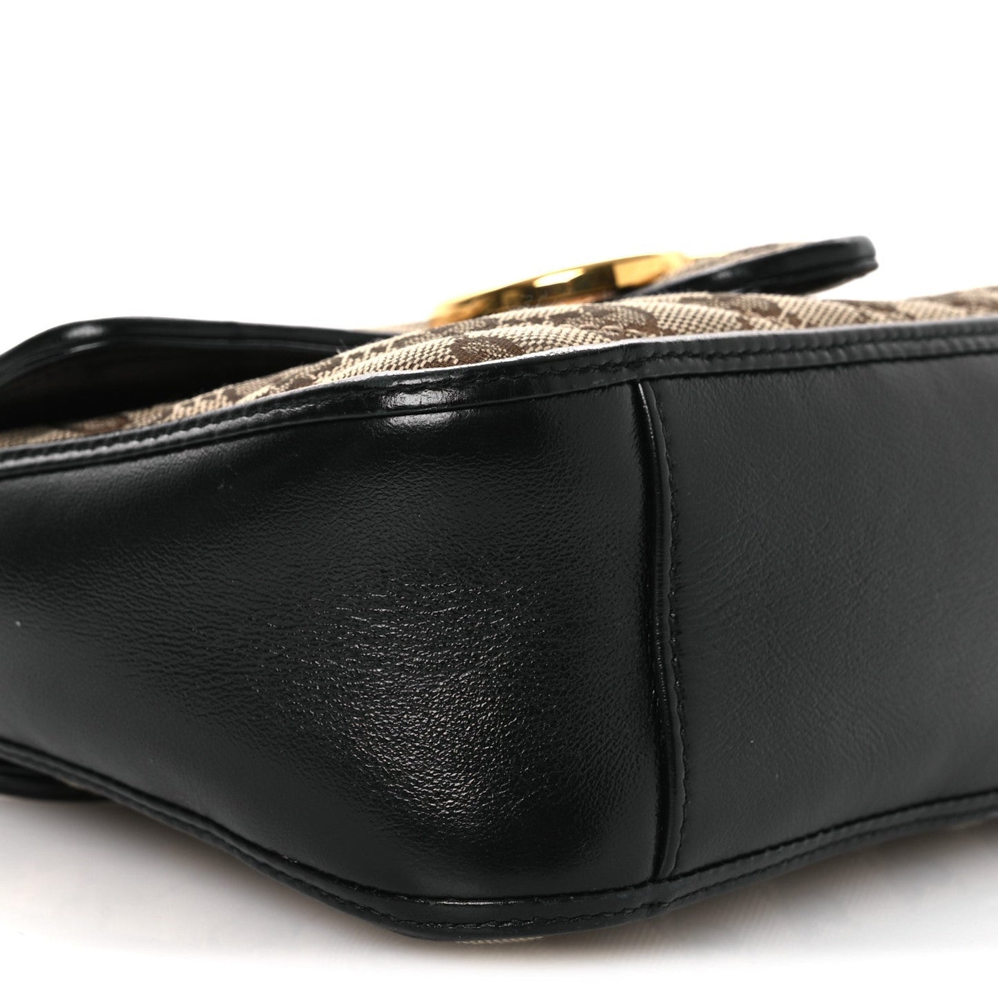 Monogram Azalea Calfskin Matelasse Diagonal Mini GG Marmont Top Handle Shoulder Bag Beige Ebony Black