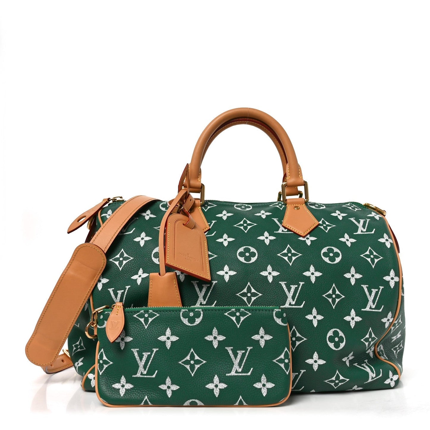 Calfskin Monogram Speedy P9 Bandouliere 40 Green