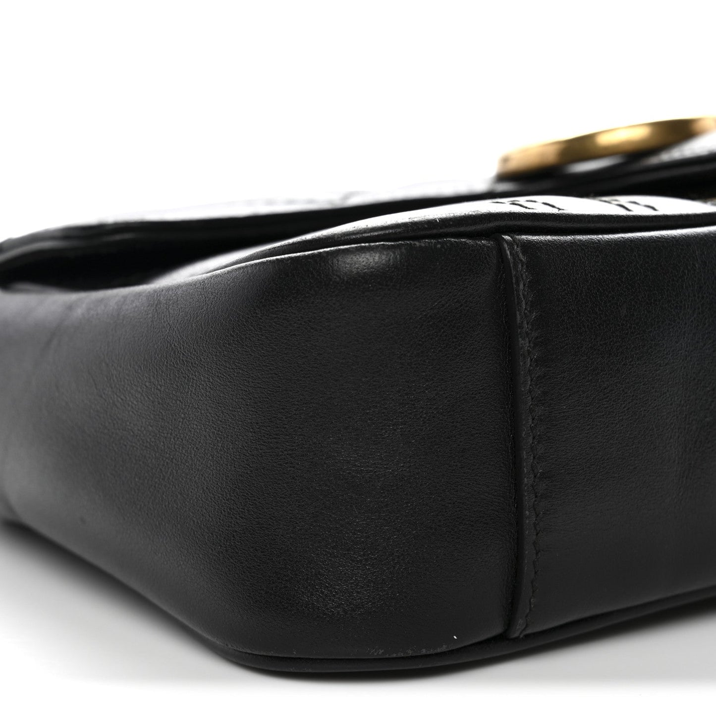 Calfskin Matelasse Mini GG Marmont Shoulder Bag Black