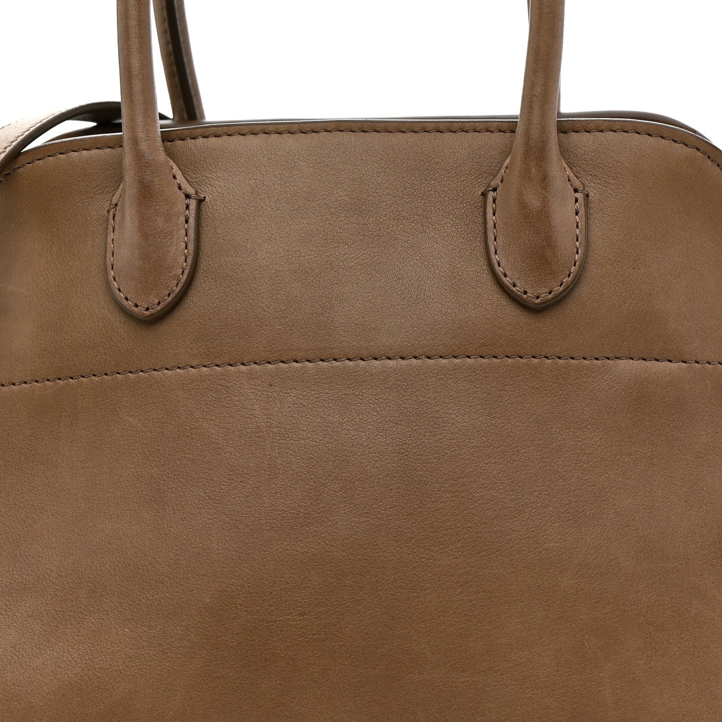 Polished Saddle Calfskin Soft Margaux 10 Bag Mouse Grey