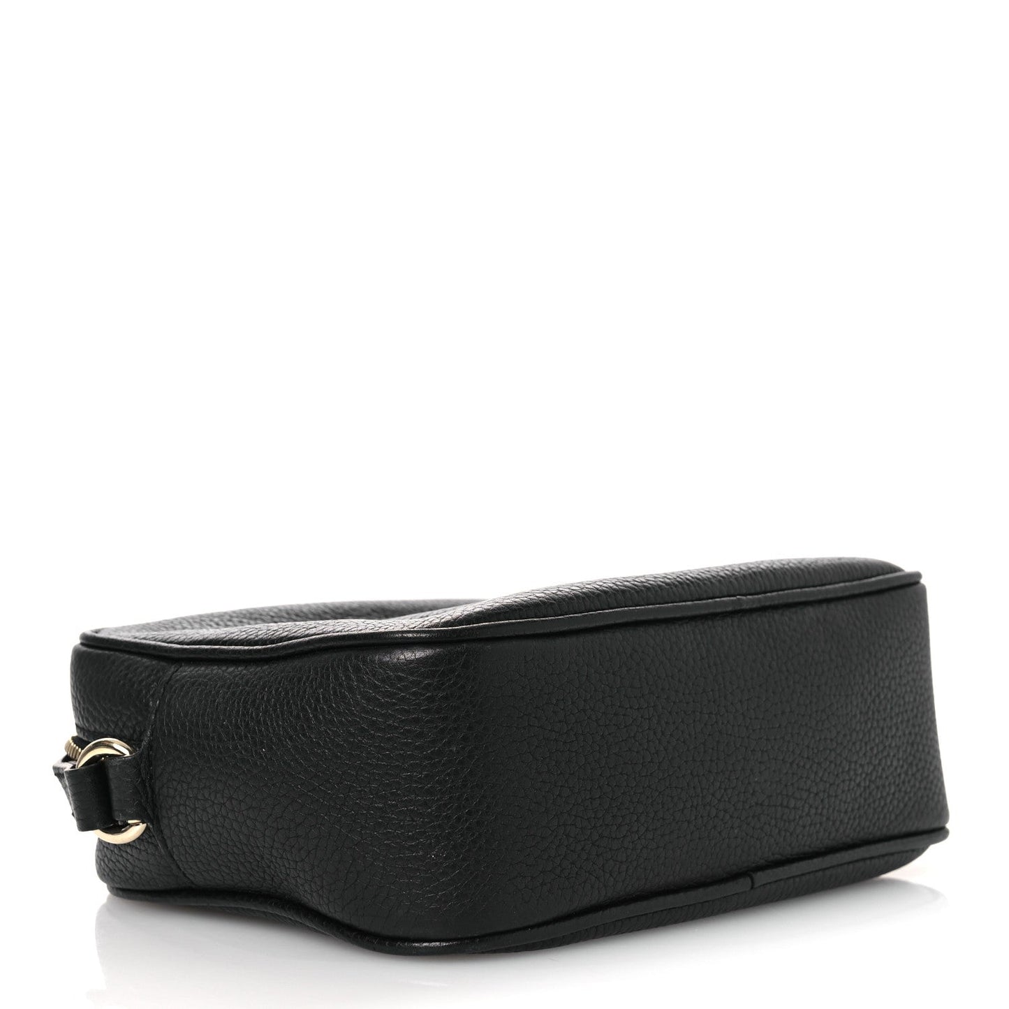 Pebbled Calfskin Small Soho Disco Bag Black