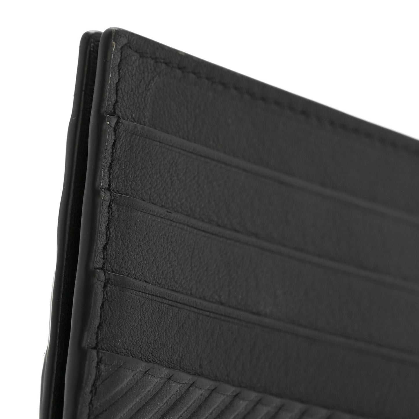 Textured Calfskin Plain Cardholder Black