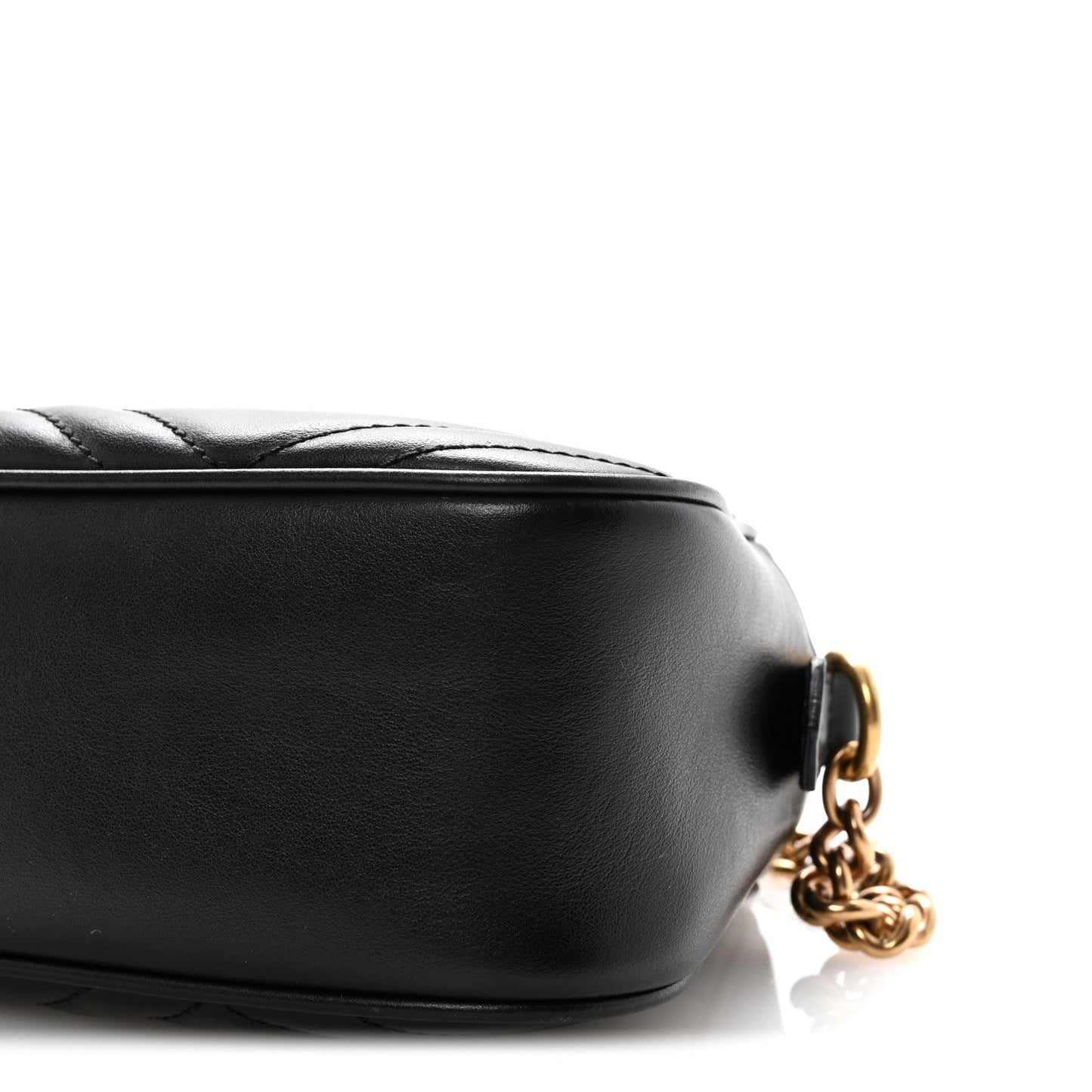 Calfskin Matelasse Small GG Marmont Chain Shoulder Bag Black