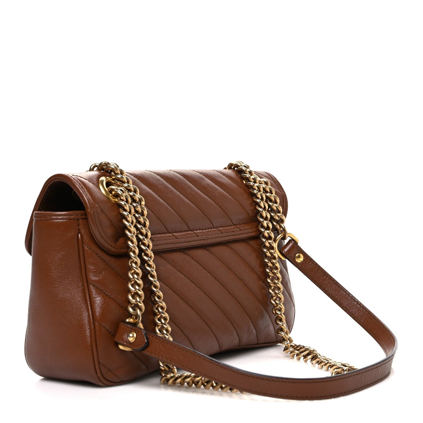 Azalea Calfskin Matelasse Diagonal Small GG Marmont Shoulder Bag Cuir
