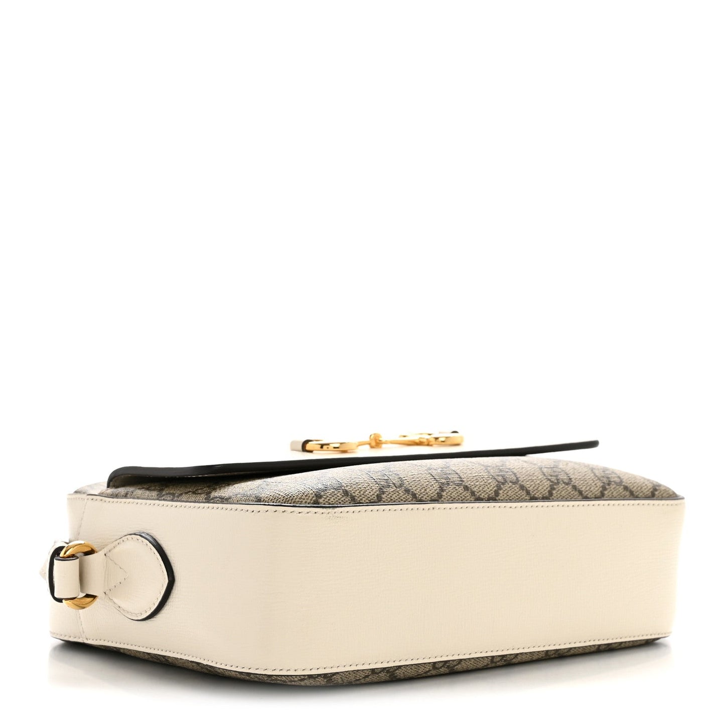 GG Supreme Monogram Small Horsebit 1955 Shoulder Bag Beige Mystic White