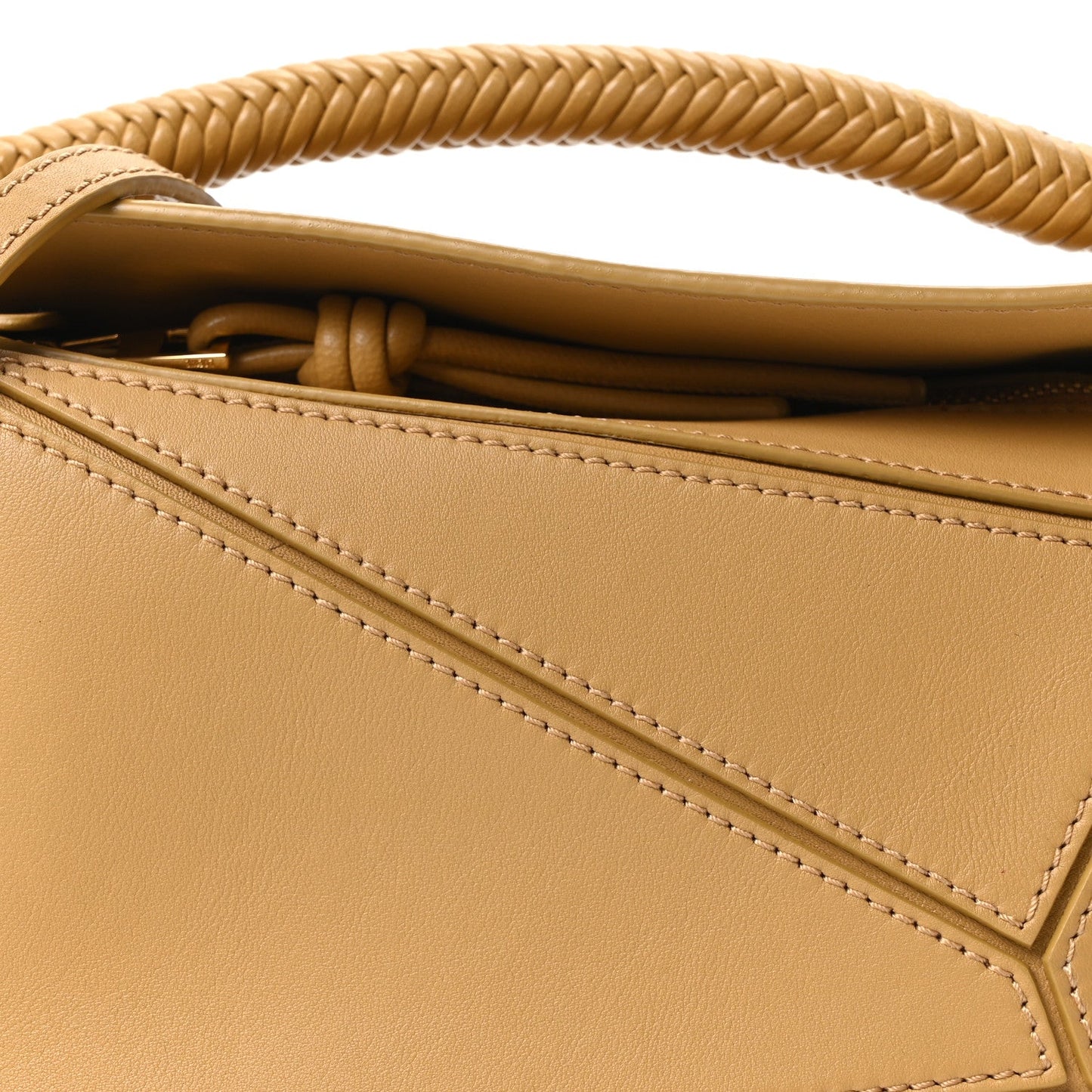 Calfskin Mini Woven Puzzle Bag Sahara