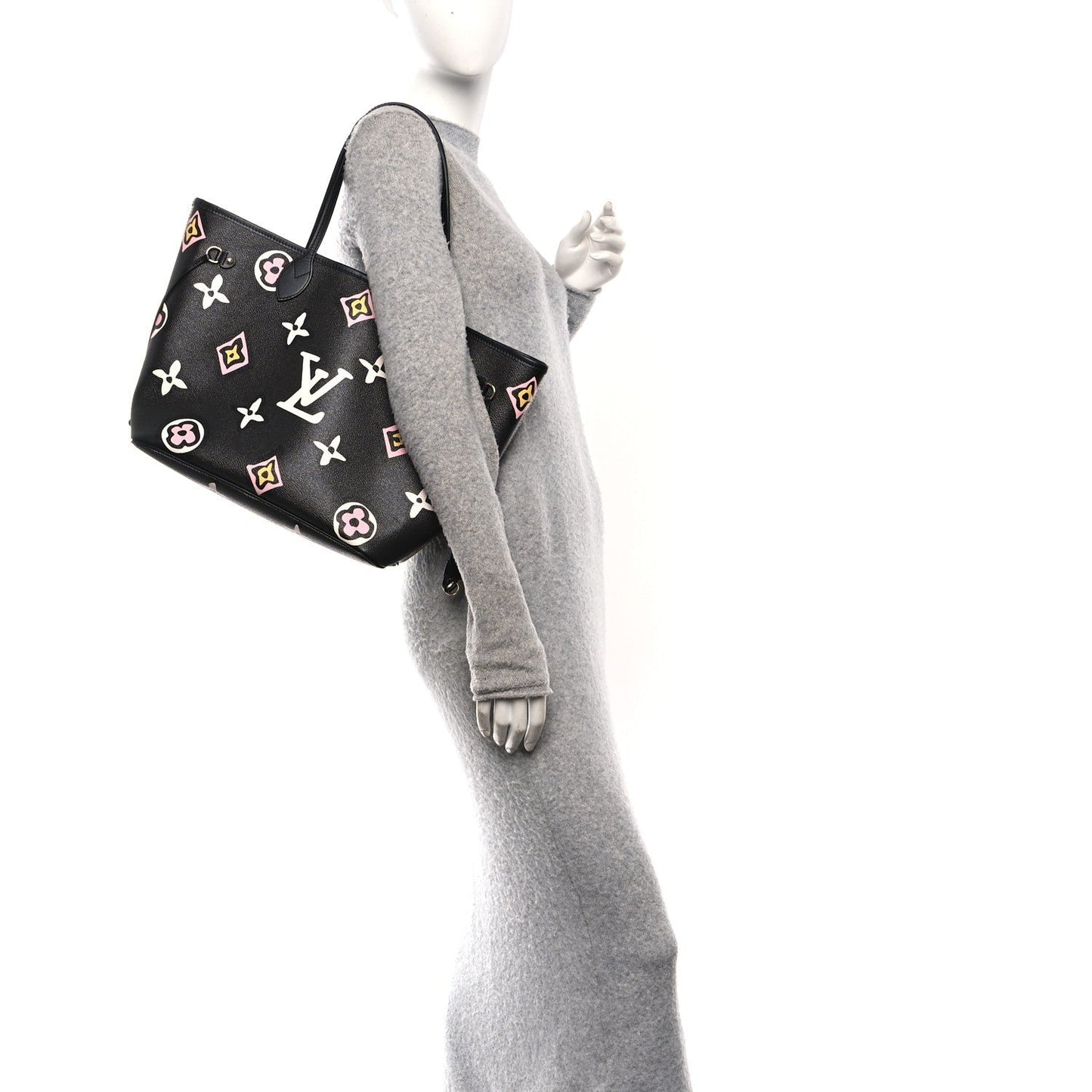 Monogram Giant Wild at Heart Neverfull MM Black