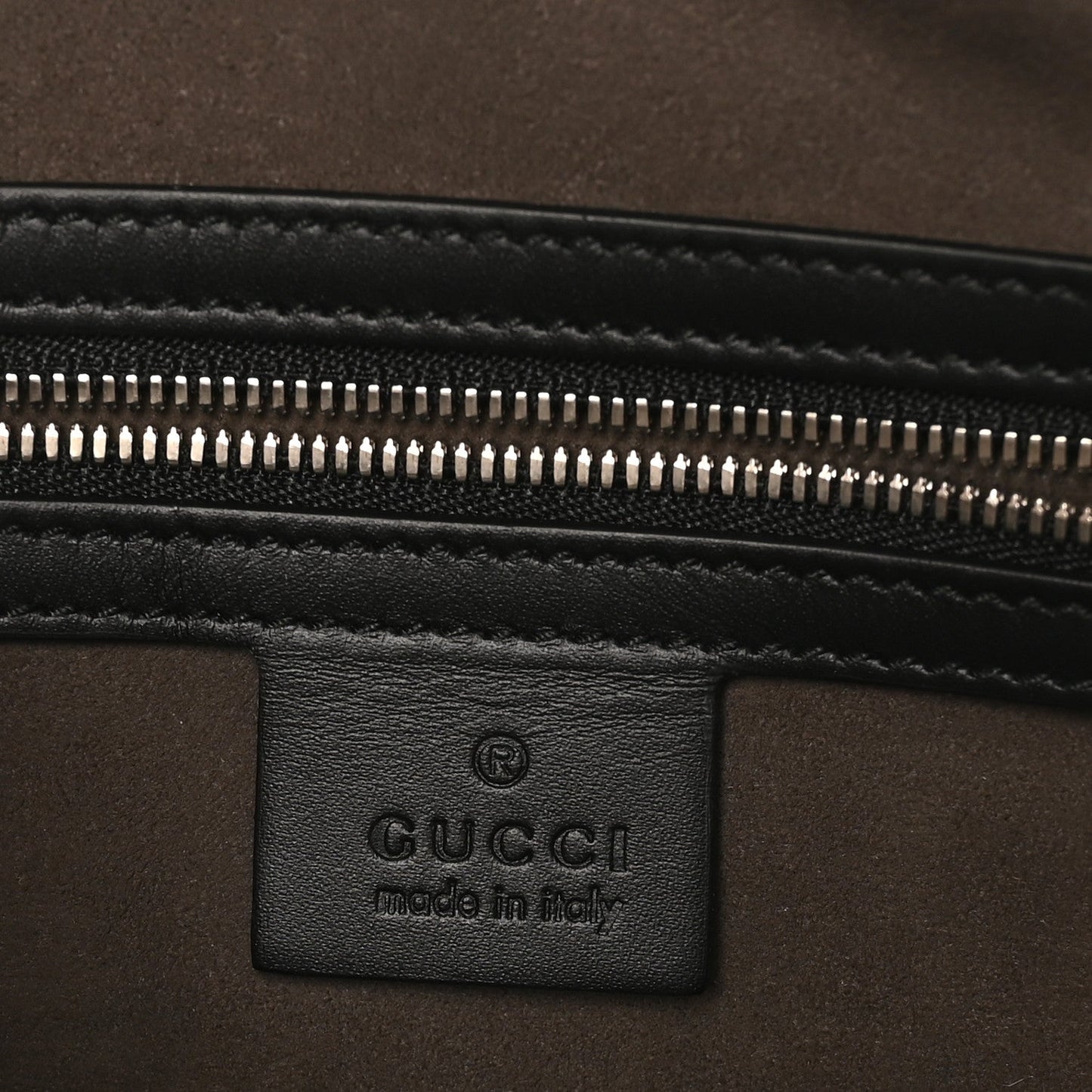 Guccissima Zip Pouch Wristlet Black
