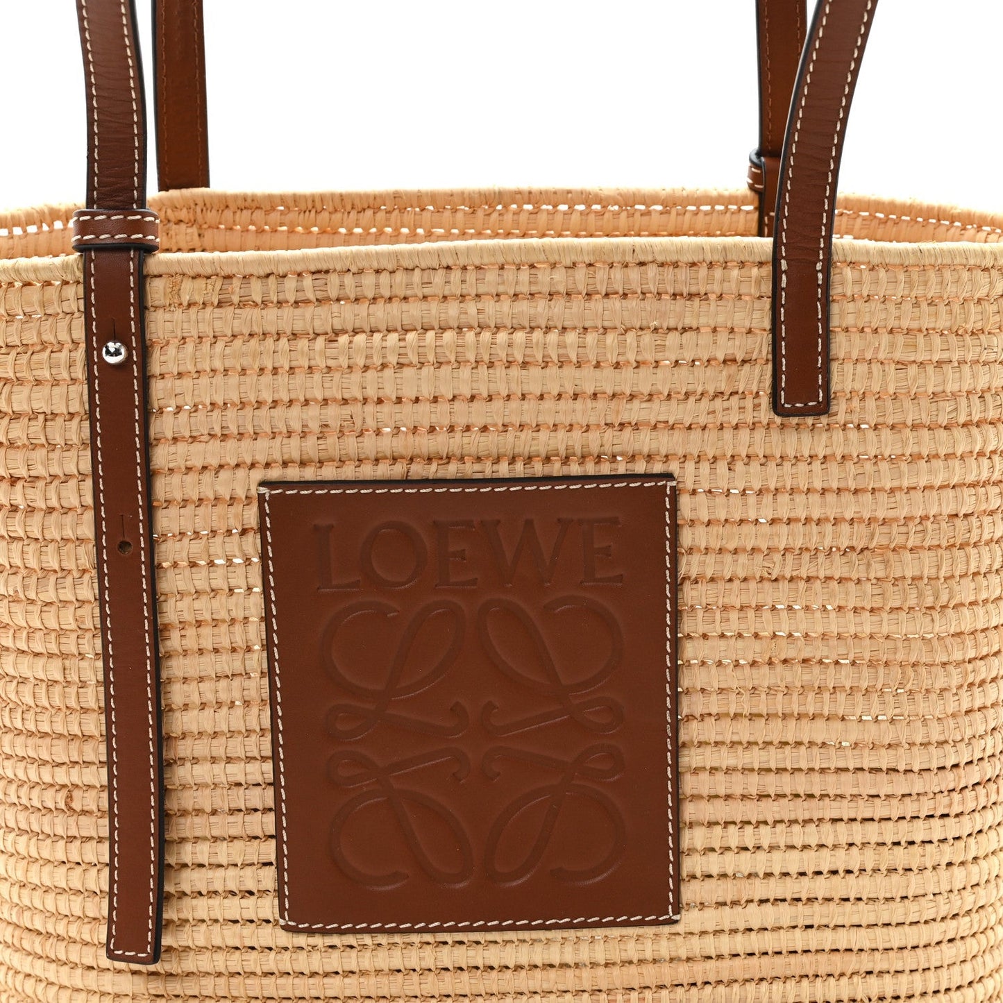 Raffia Small Square Basket Tote Bag Natural Tan