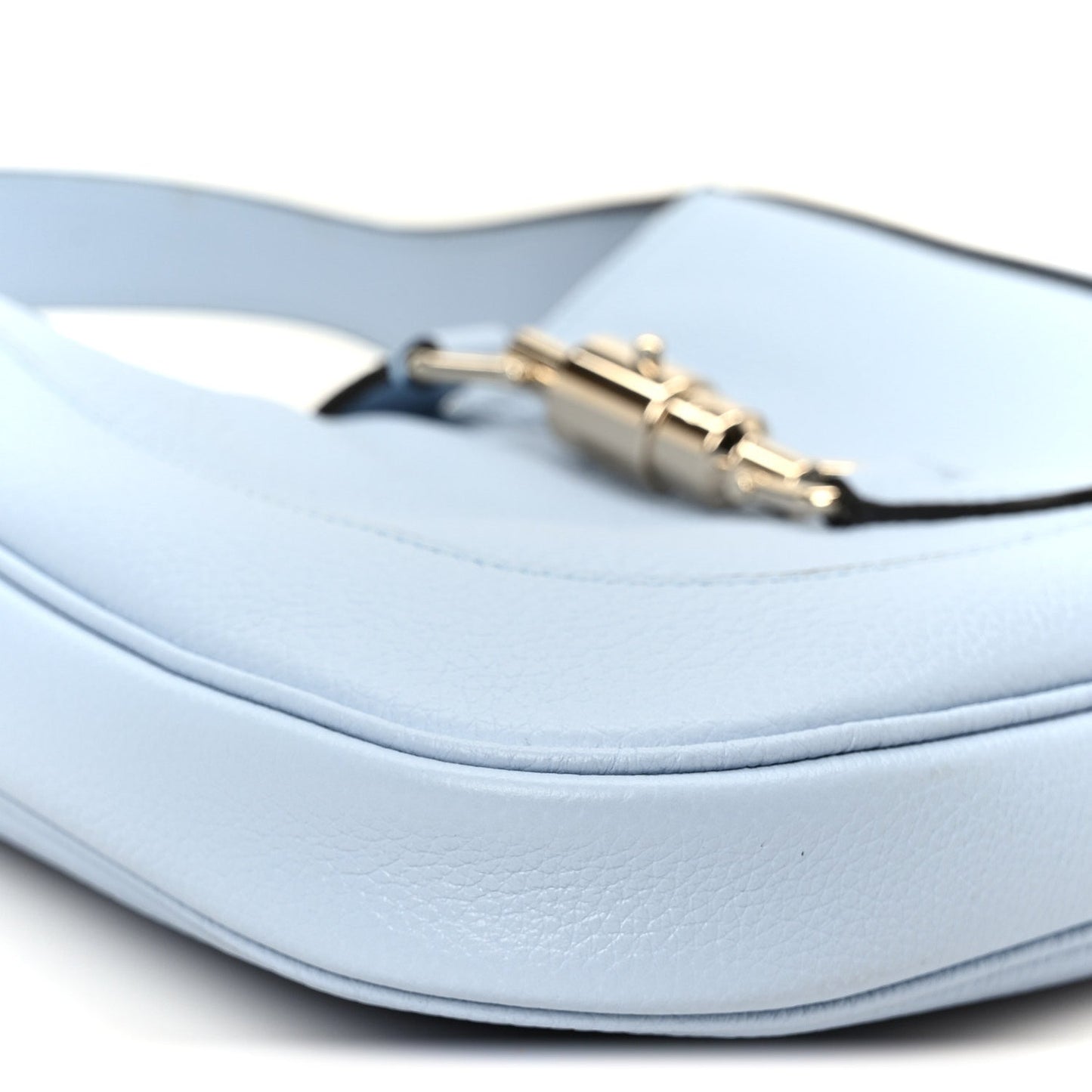 Grained Calfskin Web Medium Jackie 1961 Hobo Light Blue