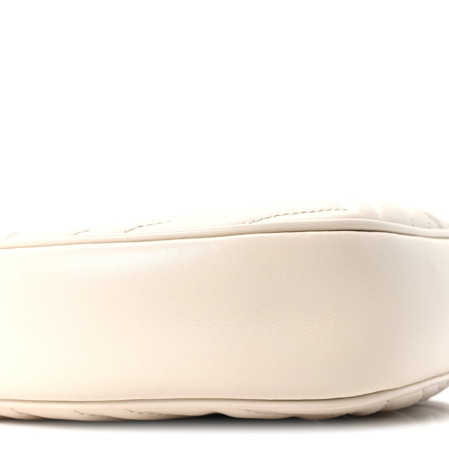 Calfskin Matelasse Chevron Mini GG Marmont Half Moon Hobo Mystic White