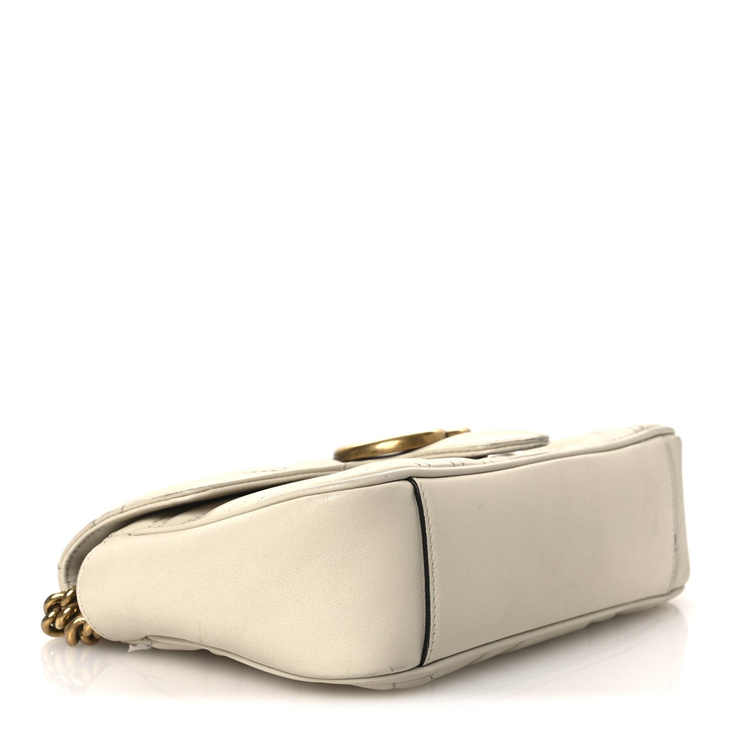Calfskin Matelasse Mini GG Marmont Shoulder Bag White