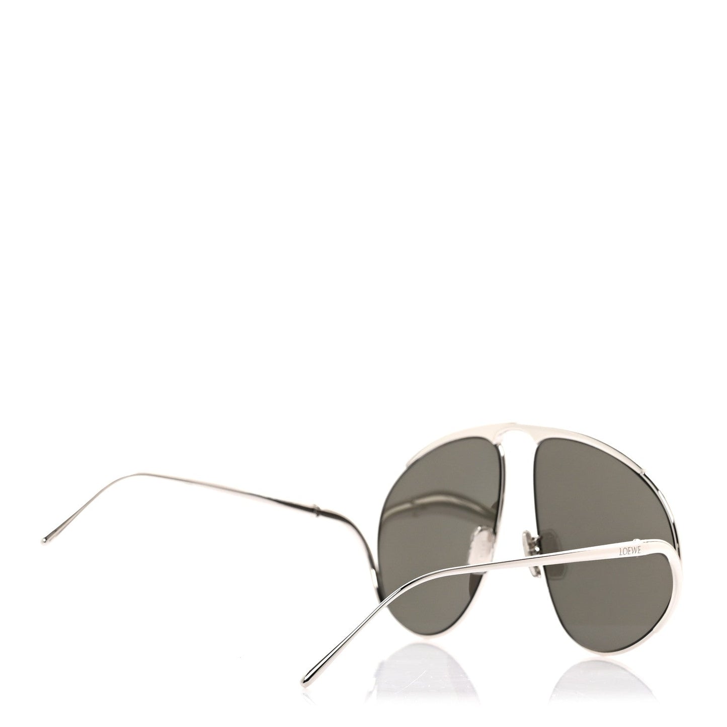 Metal Hillock Aviator Oversized Sunglasses LW40180U Silver