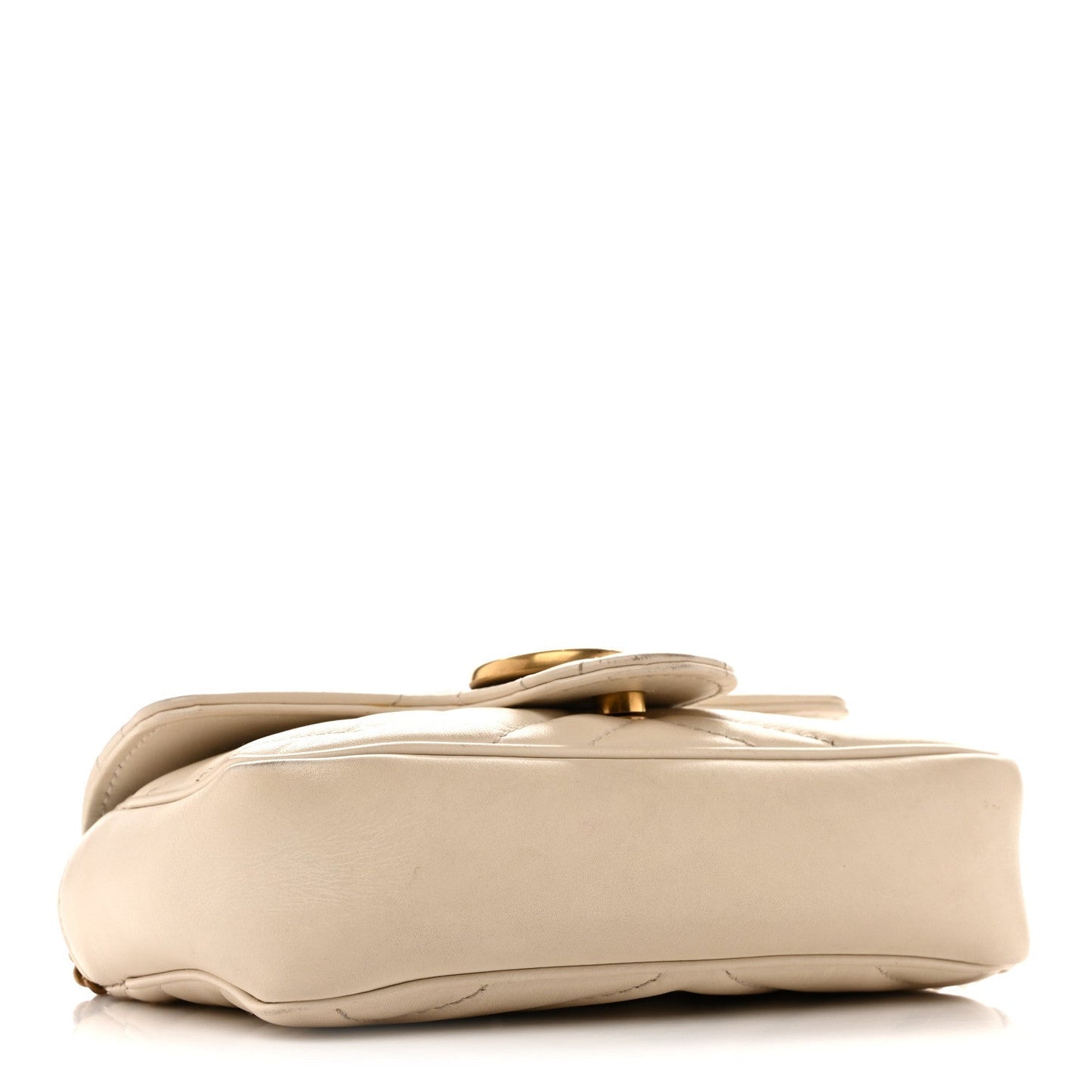 Calfskin Matelasse Super Mini GG Marmont Shoulder Bag White