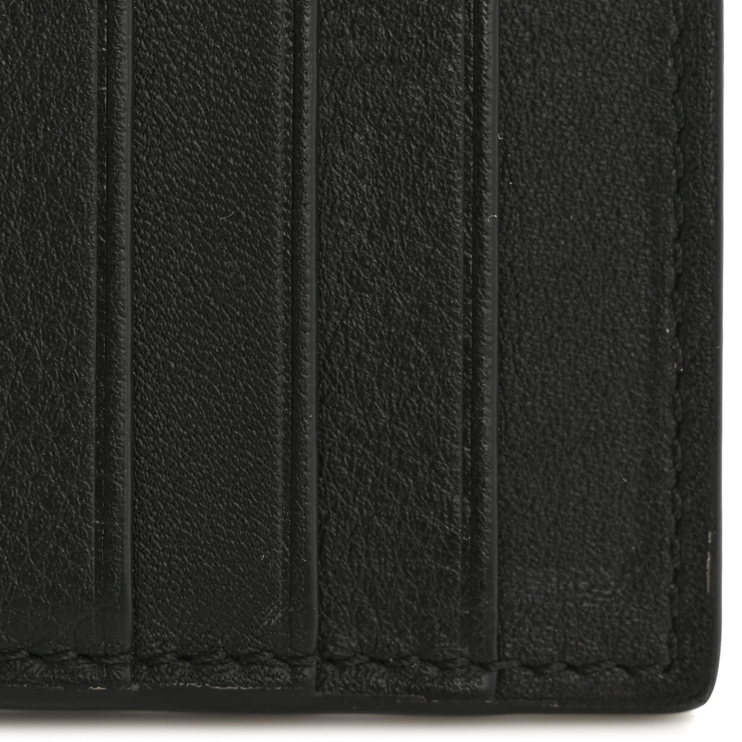Textured Calfskin Plain Cardholder Black