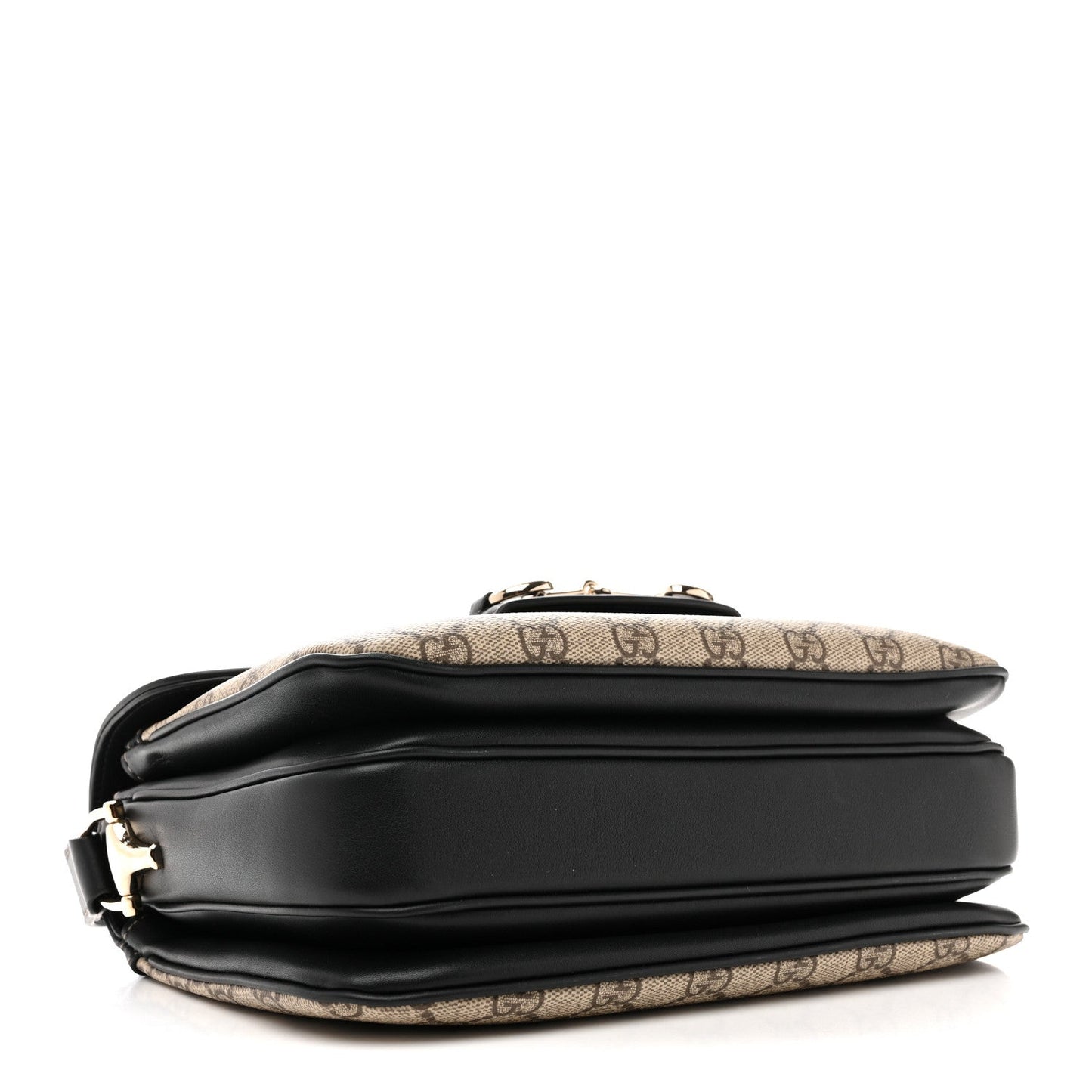 GG Supreme Monogram Horsebit 1955 Soft Small Shoulder Bag Beige Black