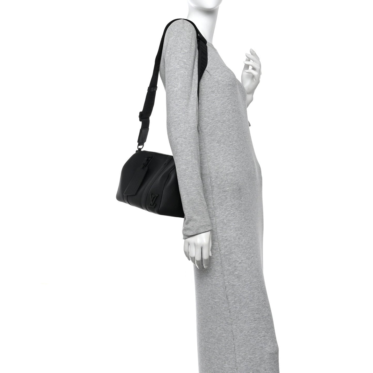 Grained Calfskin Aerogram City Keepall Black