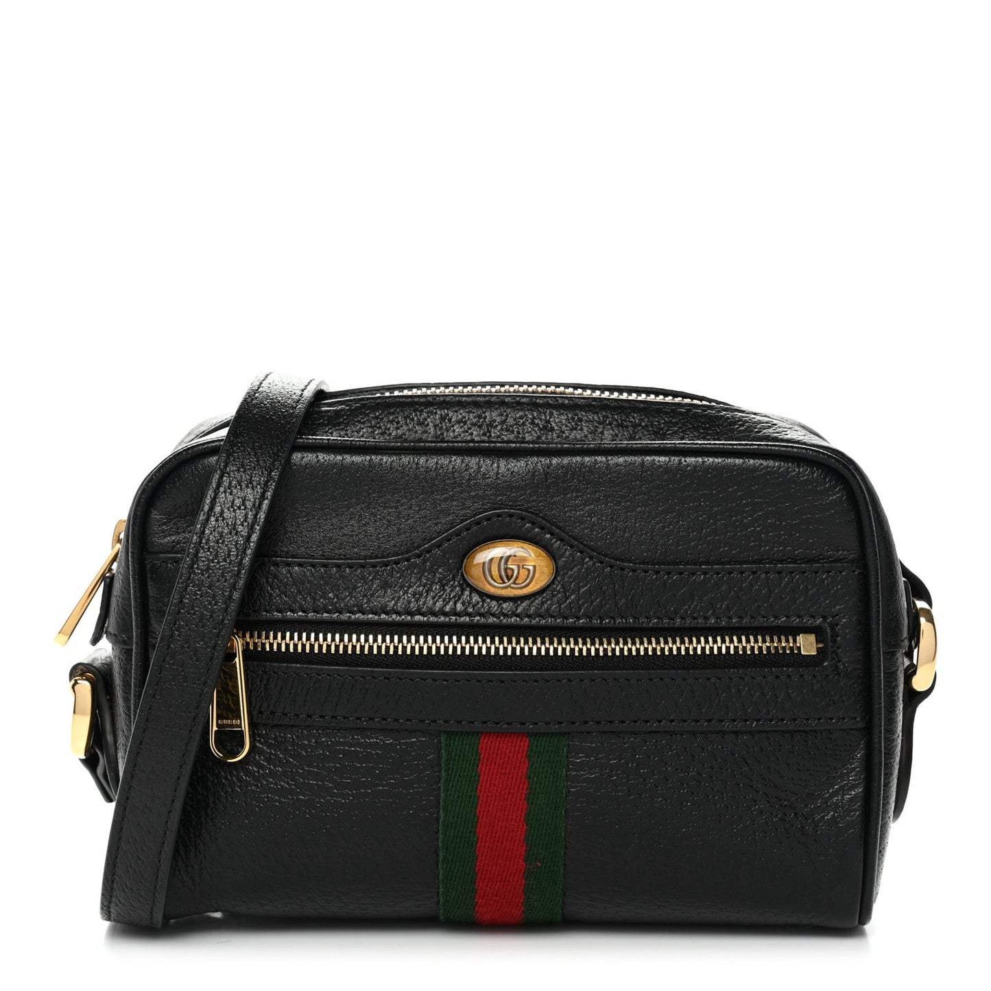 Calfskin Web Mini Ophidia Shoulder Bag Black