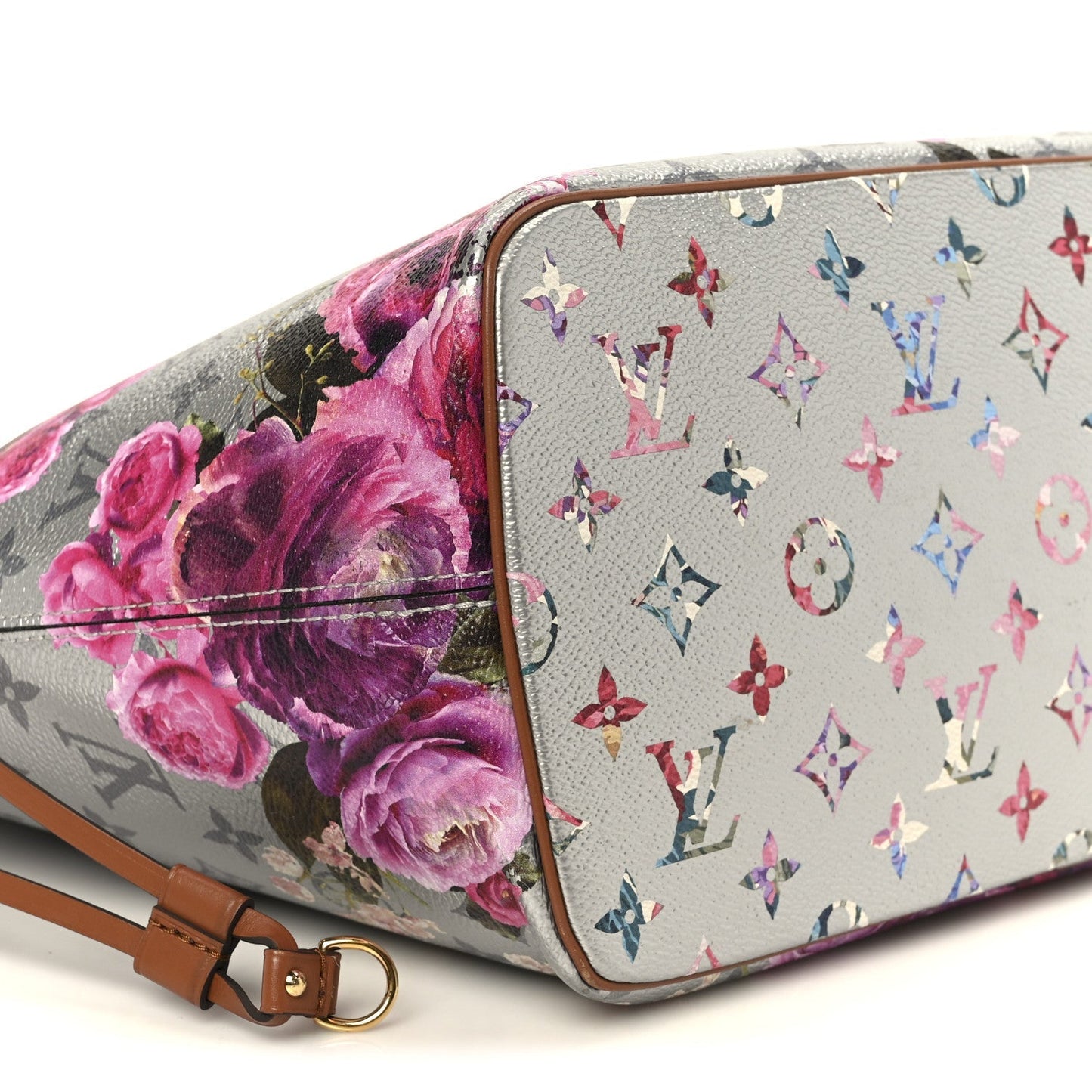 Metallic Monogram LV Garden Neverfull MM Silver