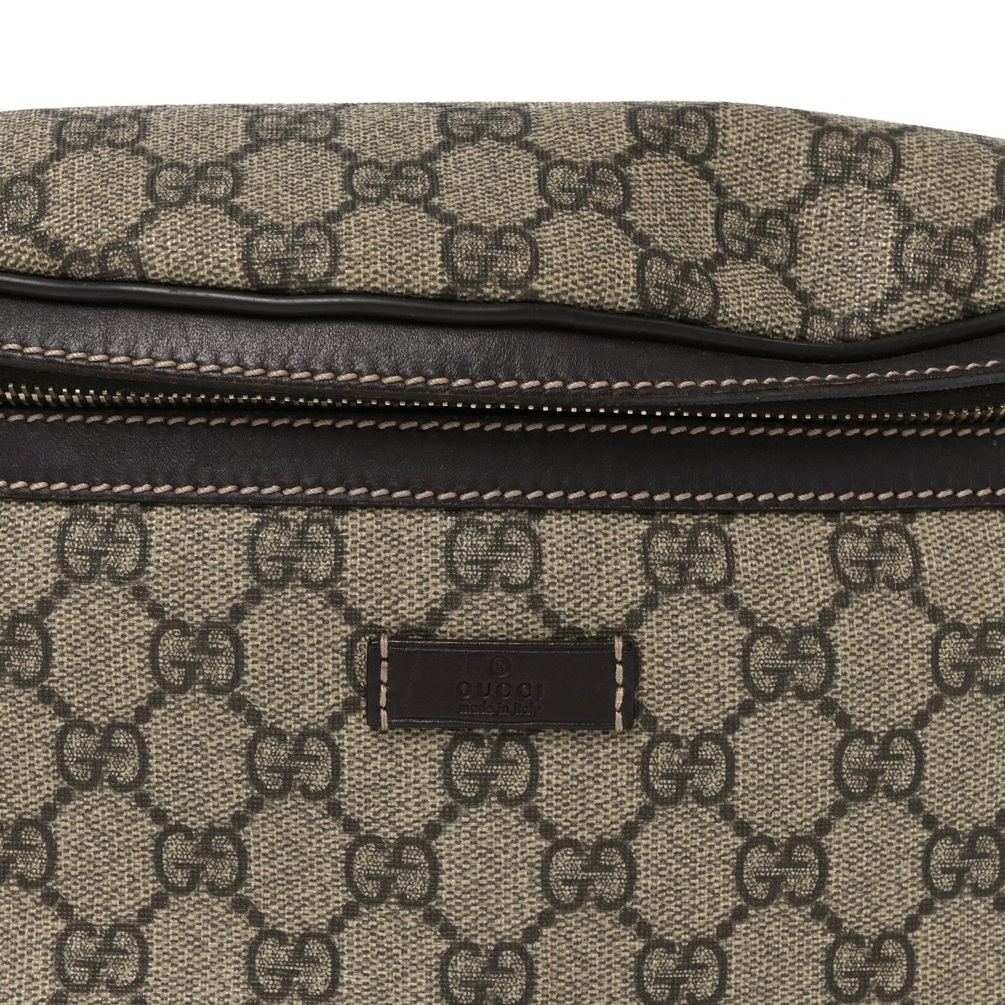 GG Supreme Monogram Belt Bag Dark Brown