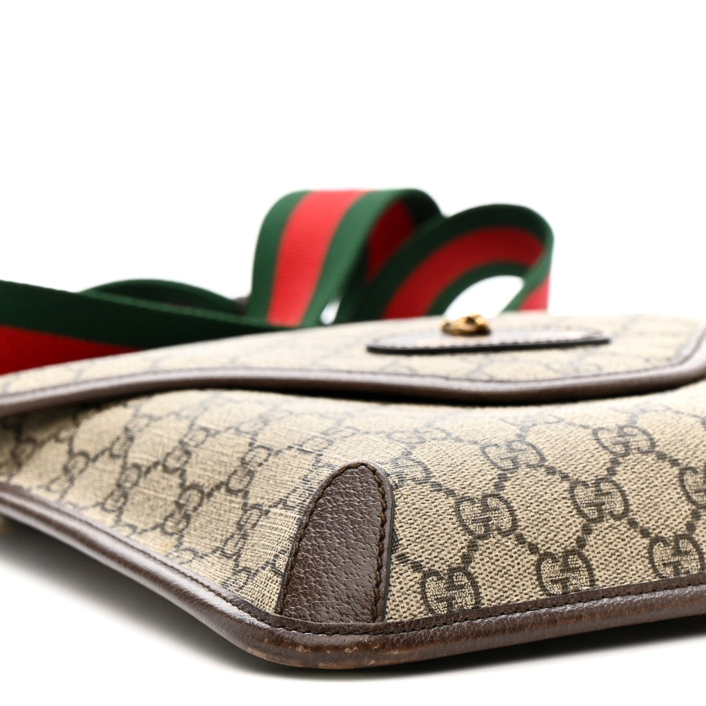 GG Supreme Monogram Web Medium Neo Vintage Flap Messenger Bag Beige New Acero