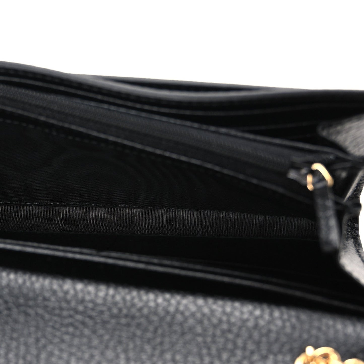 Dollar Calfskin GG Supreme Monogram Petite GG Marmont Wallet Chain Bag Black Beige Ebony
