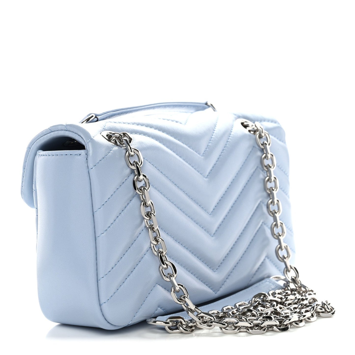 Lambskin Matelasse Small GG Marmont Shoulder Bag Porcelain Light Blue