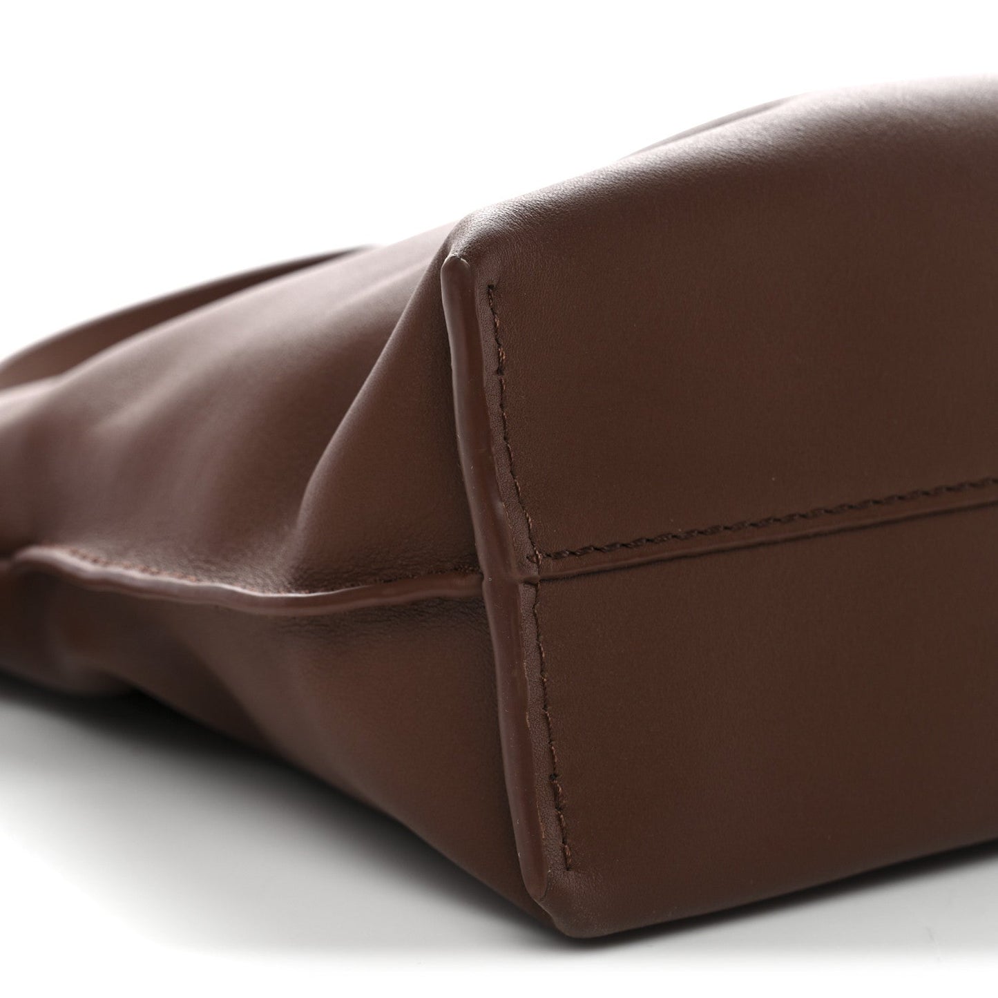 X SUNA FUJITA Nappa Flamenco Knot Clutch Havana