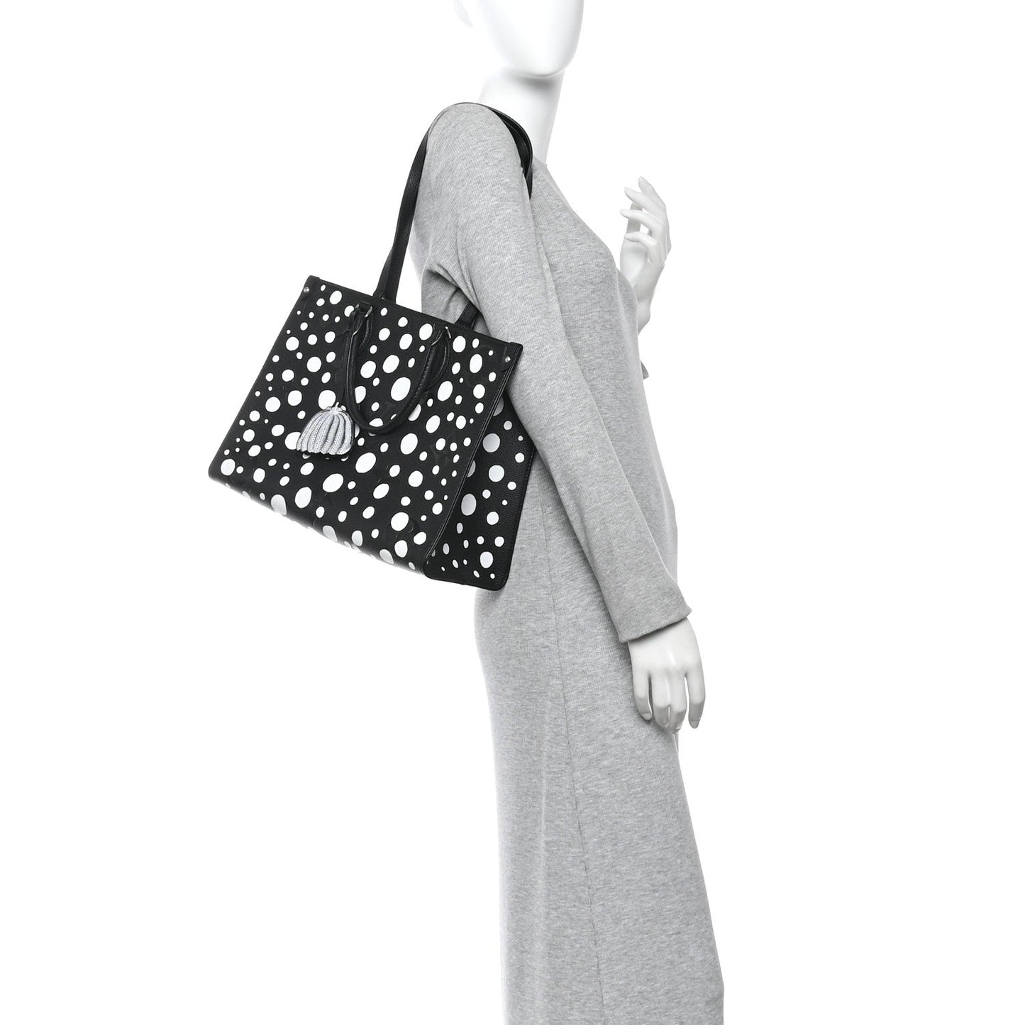 Monogram Kusama Dots Onthego MM Black White