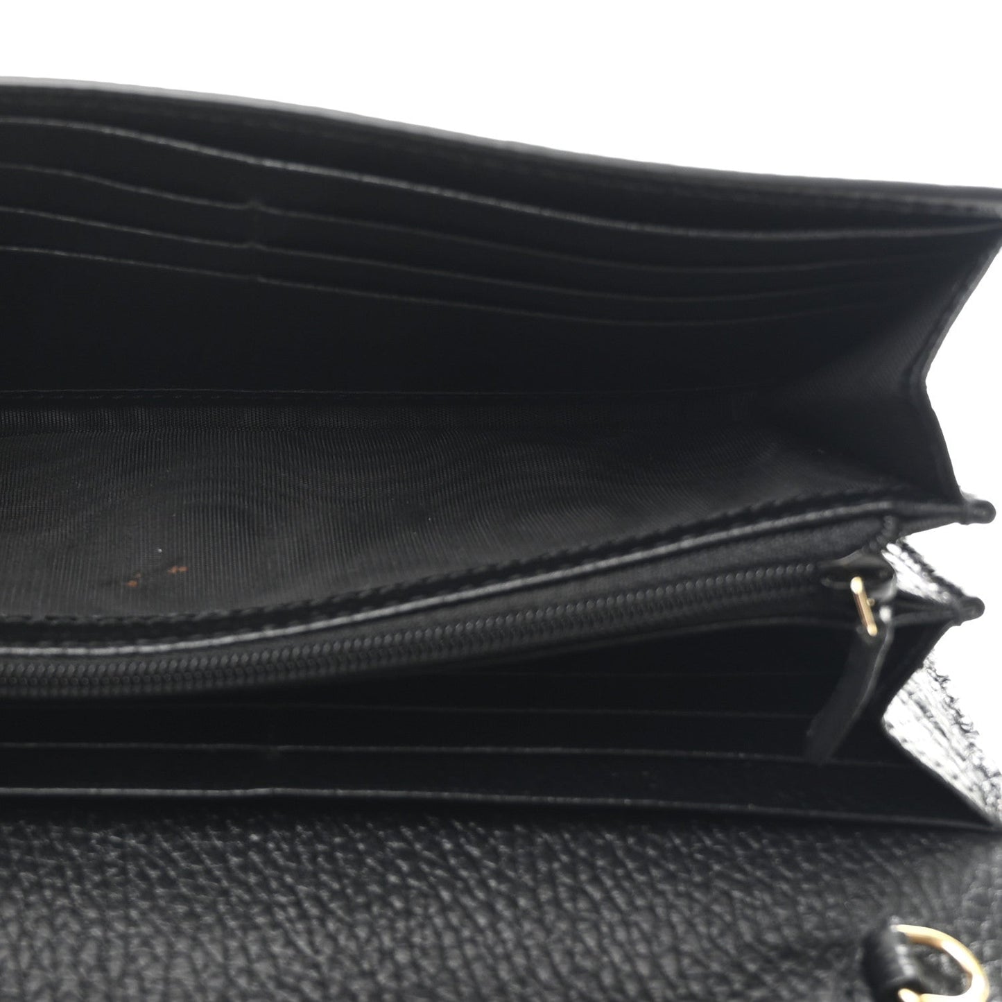 Dollar Calfskin GG Supreme Monogram Petite GG Marmont Wallet Chain Bag Black Beige Ebony