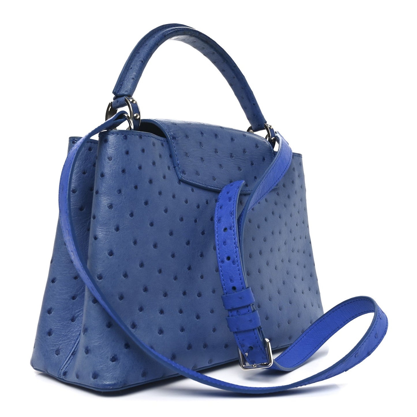 Ostrich Capucines MM Saphir