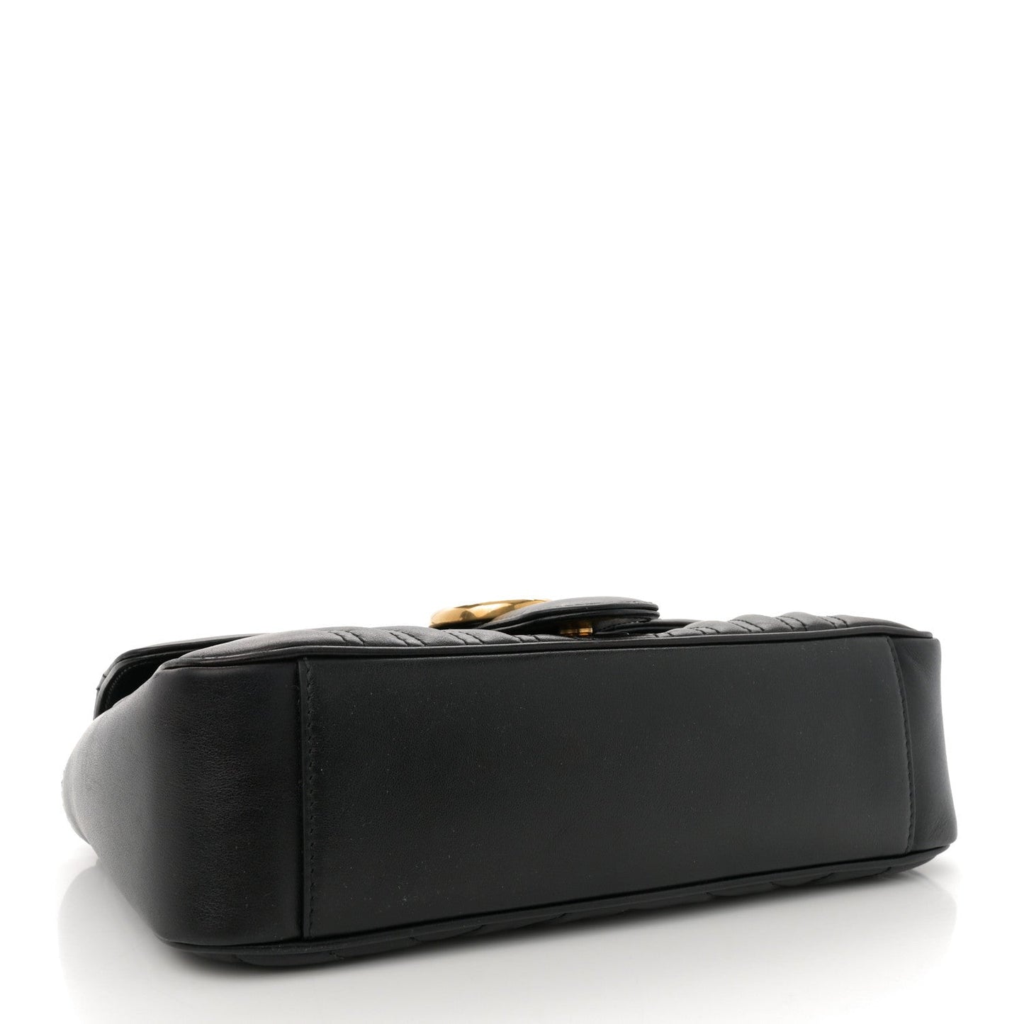 Calfskin Matelasse Small GG Marmont Shoulder Bag Black