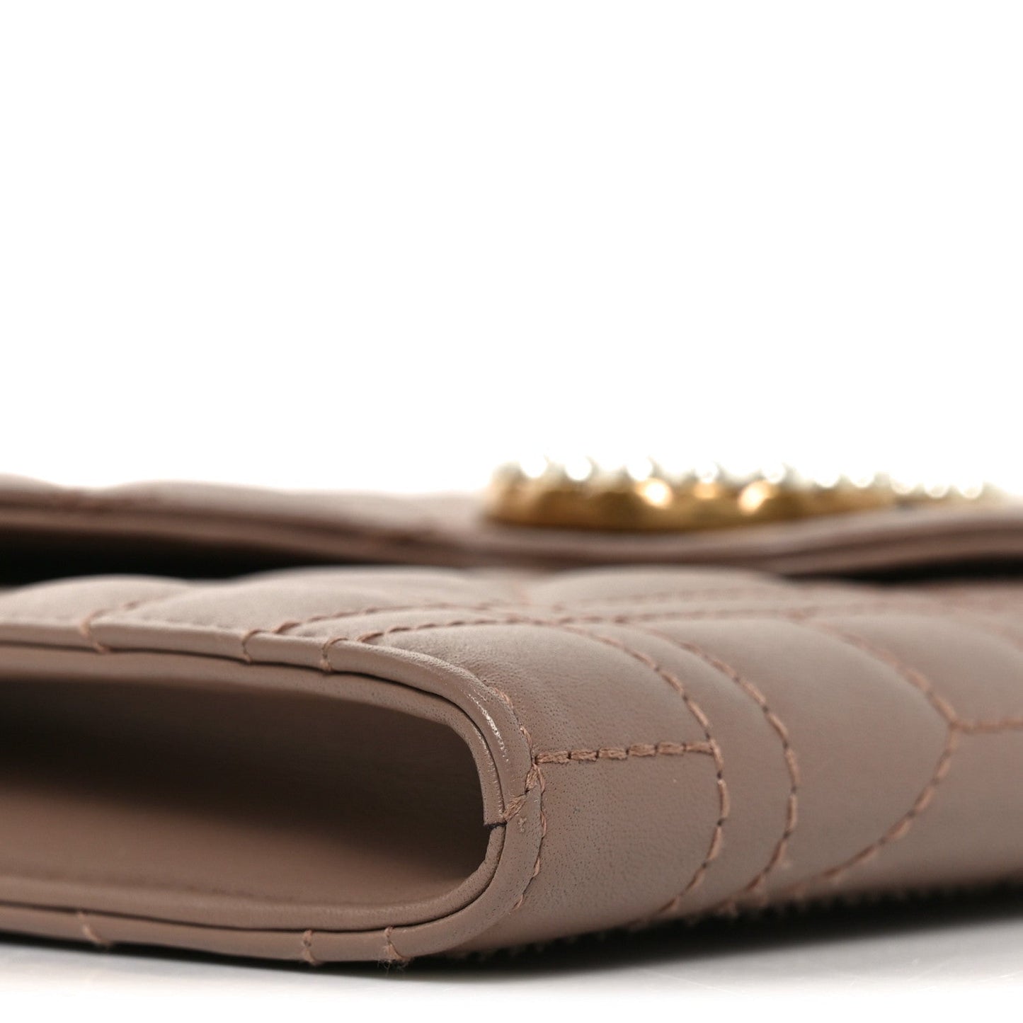 Calfskin Matelasse Mini Pearly GG Marmont Chain Wallet Porcelain Rose