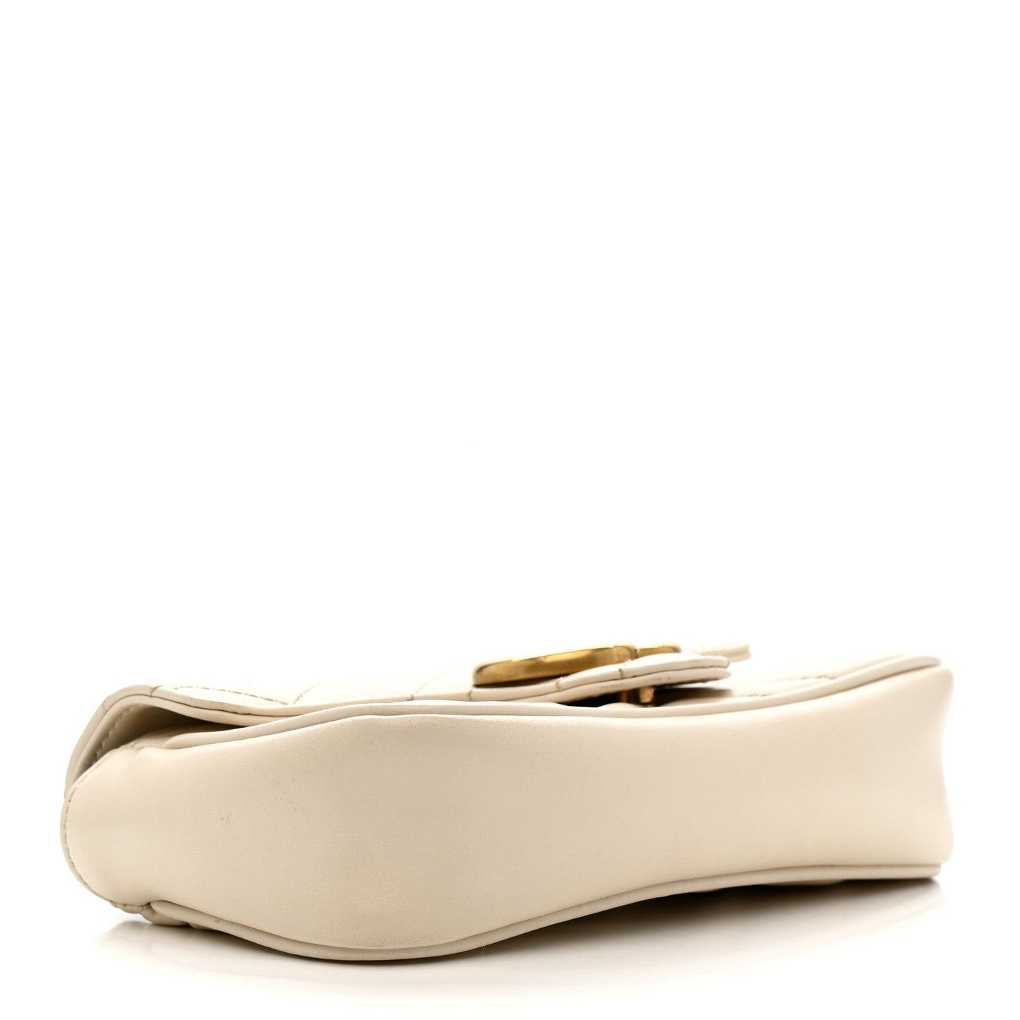 Calfskin Matelasse Super Mini GG Marmont Shoulder Bag White