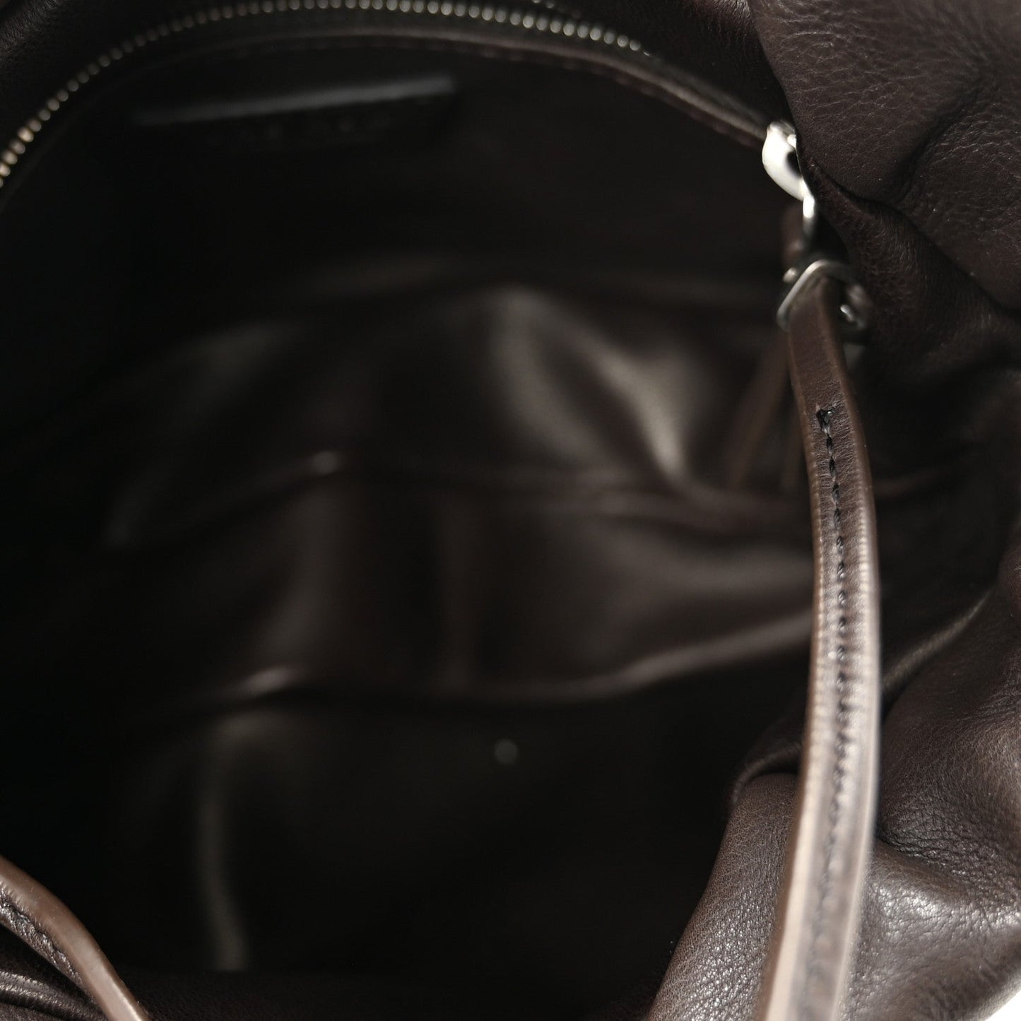 Grained Calfskin Bourse Clutch Dark Brown