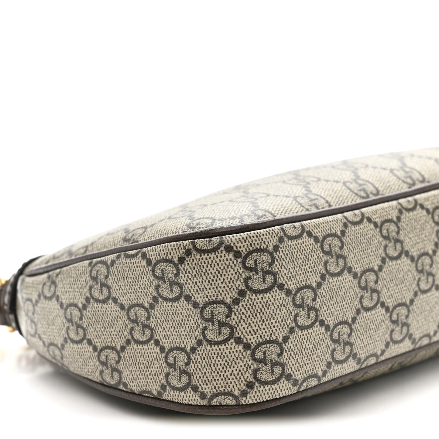 GG Supreme Monogram Textured Dollar Calfskin Web Small Ophidia GG Handbag Beige Ebony New Acero
