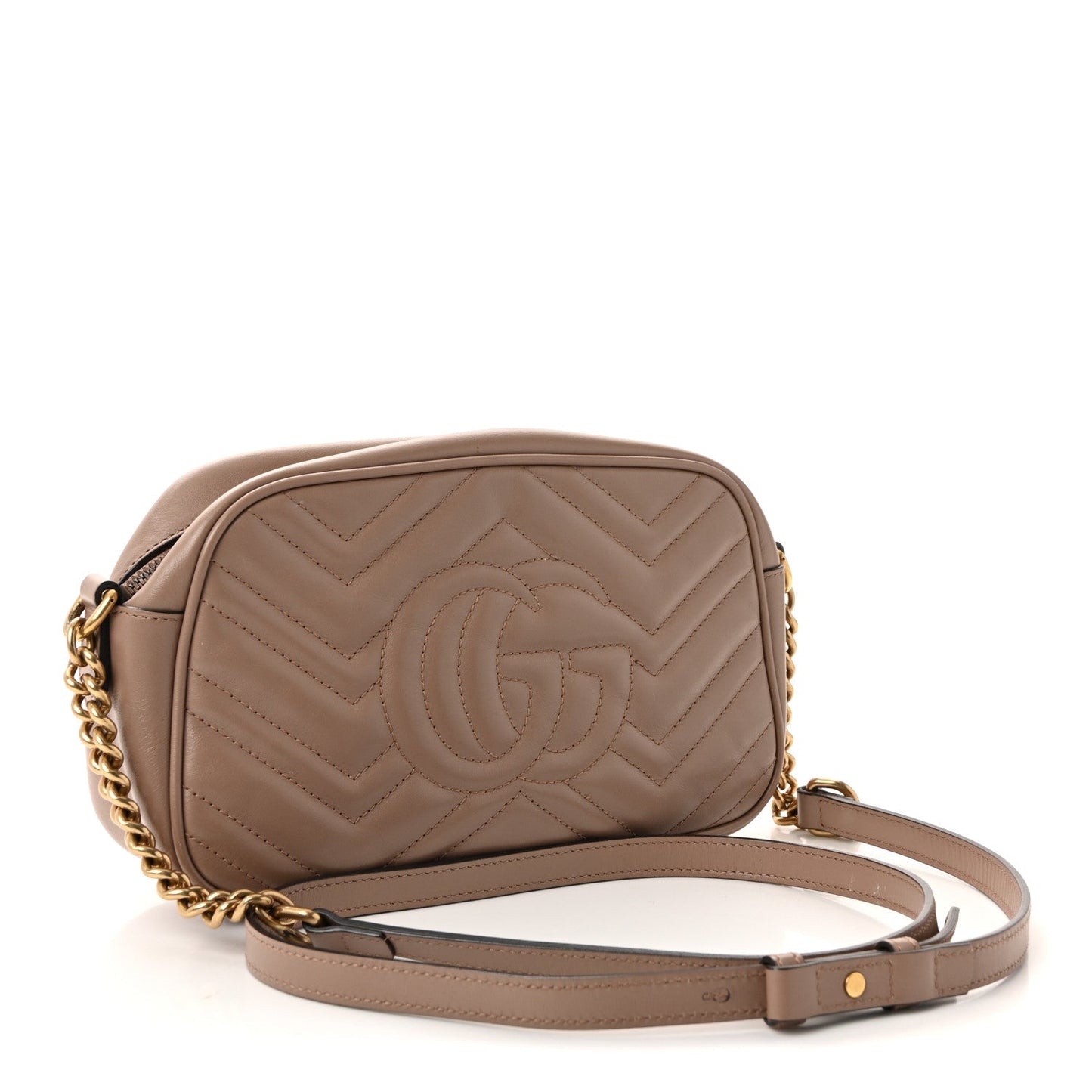 Calfskin Matelasse Small GG Marmont Chain Shoulder Bag Porcelain Rose