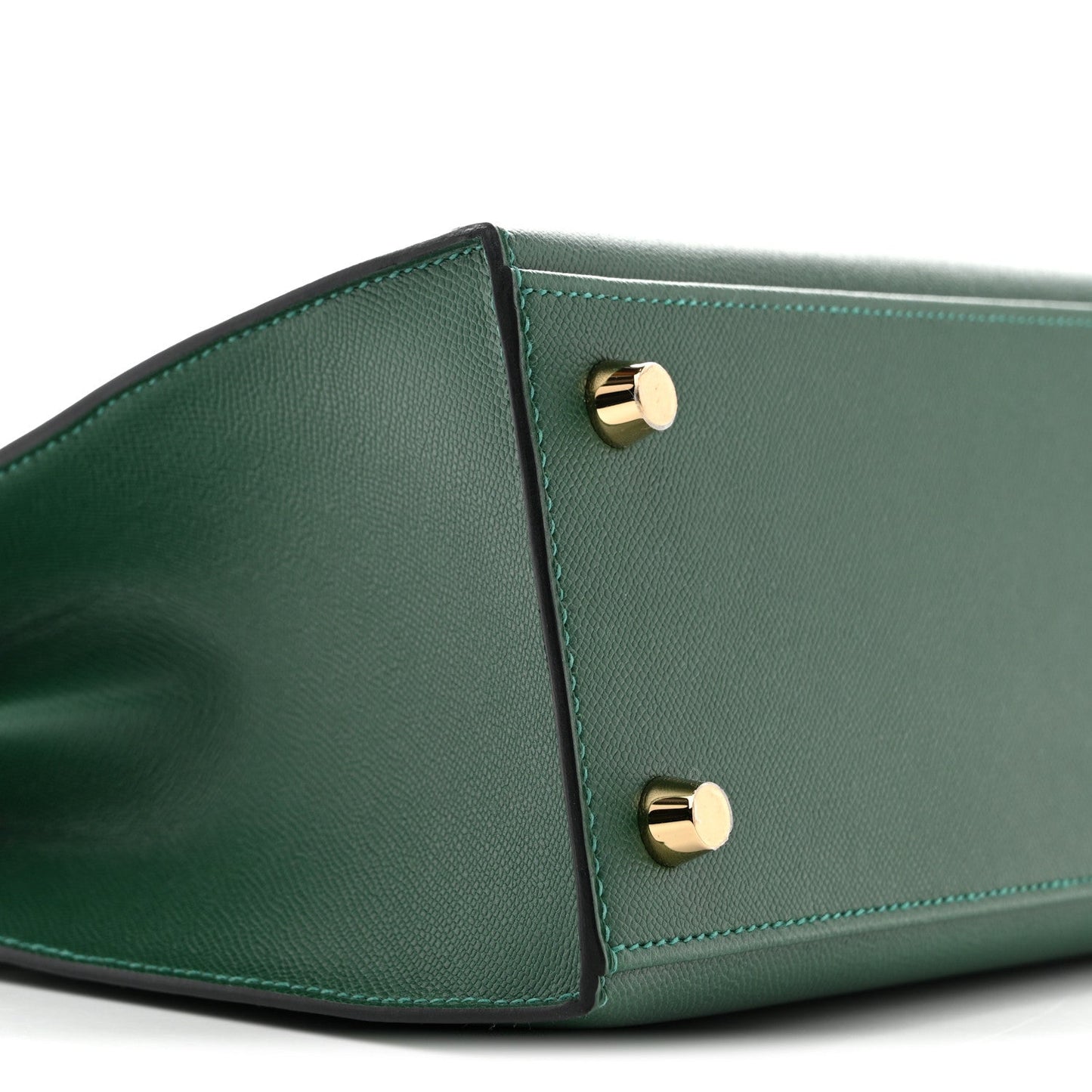 Madame Calfskin Shiny Alligator Kelly Sellier Touch 25 Vert Moyen