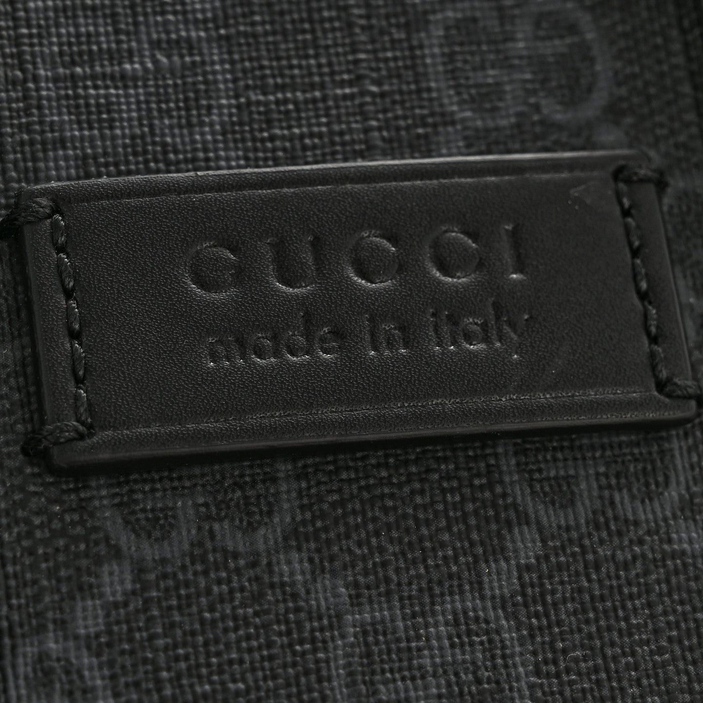 GG Supreme Monogram Appia Calfskin Web Mini Tote Bag Black
