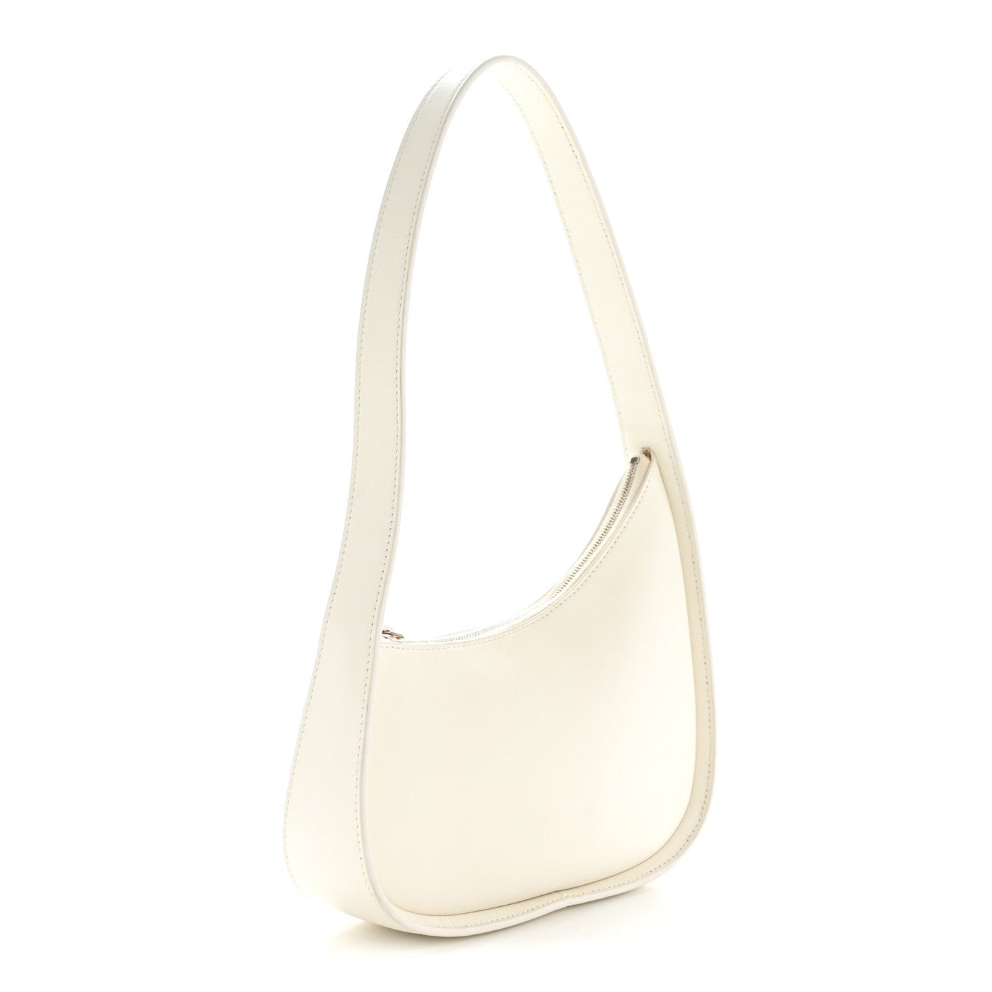 Smooth Calfskin Half Moon Shoulder Bag New Ivory