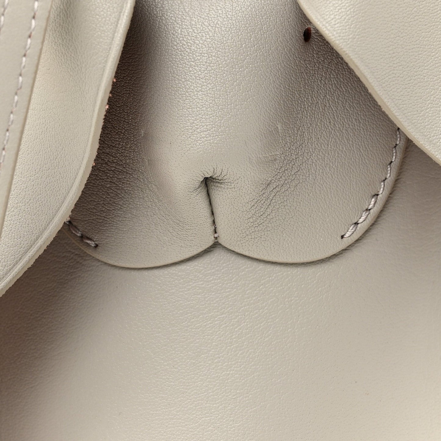 Calfskin Bunny Pouch Crossbody Bag Ghost