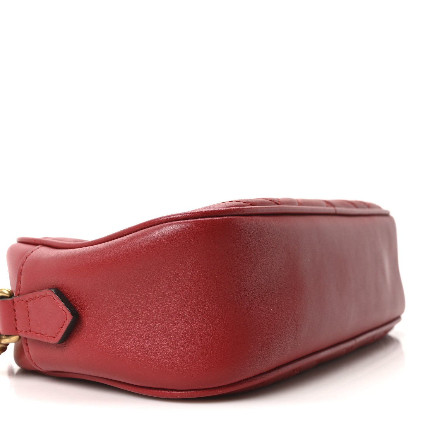 Calfskin Matelasse Small GG Marmont Chain Shoulder Bag Hibiscus Red