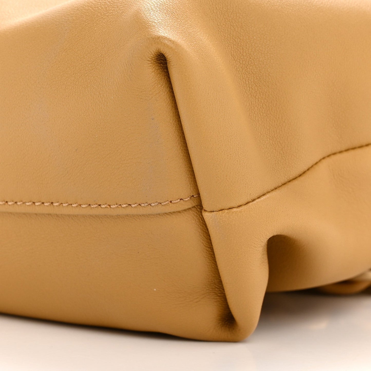Mellow Nappa Donut Chain Large Flamenco Knot Clutch  Sahara