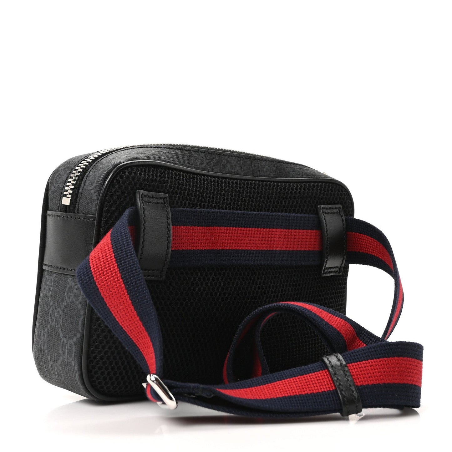 Soft GG Supreme Monogram Web Belt Bag Black Grey