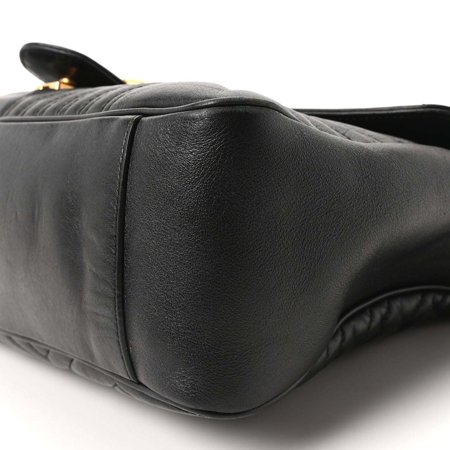 Calfskin Matelasse Large GG Marmont Shoulder Bag Black